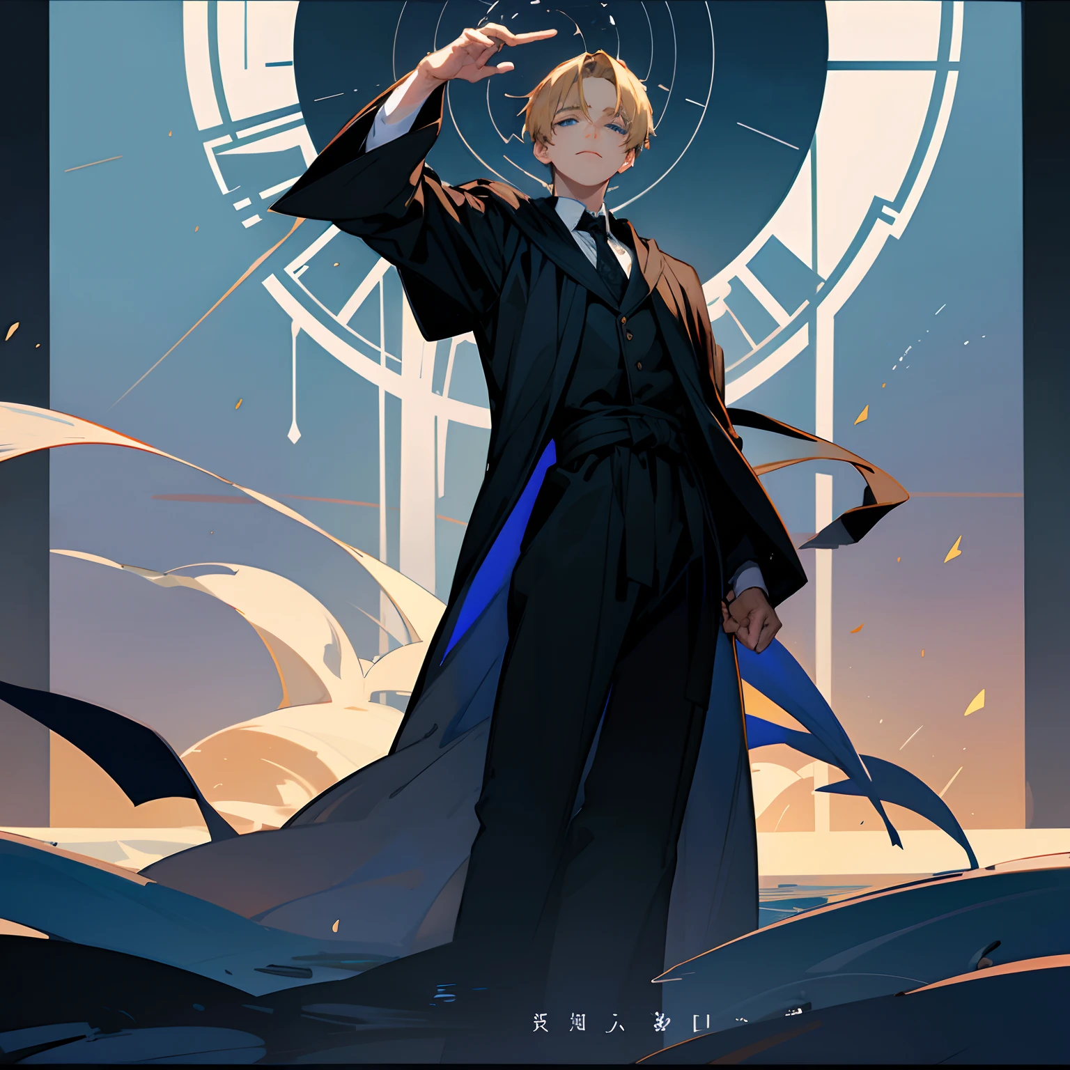 Titanic、jack、a blond、Blue eyes、a handsome、Adonis、black robes、Leonardo DiCaprio、short-cut、Divided into 73、Reaping、 sorcerer、独奏、Standing Picture