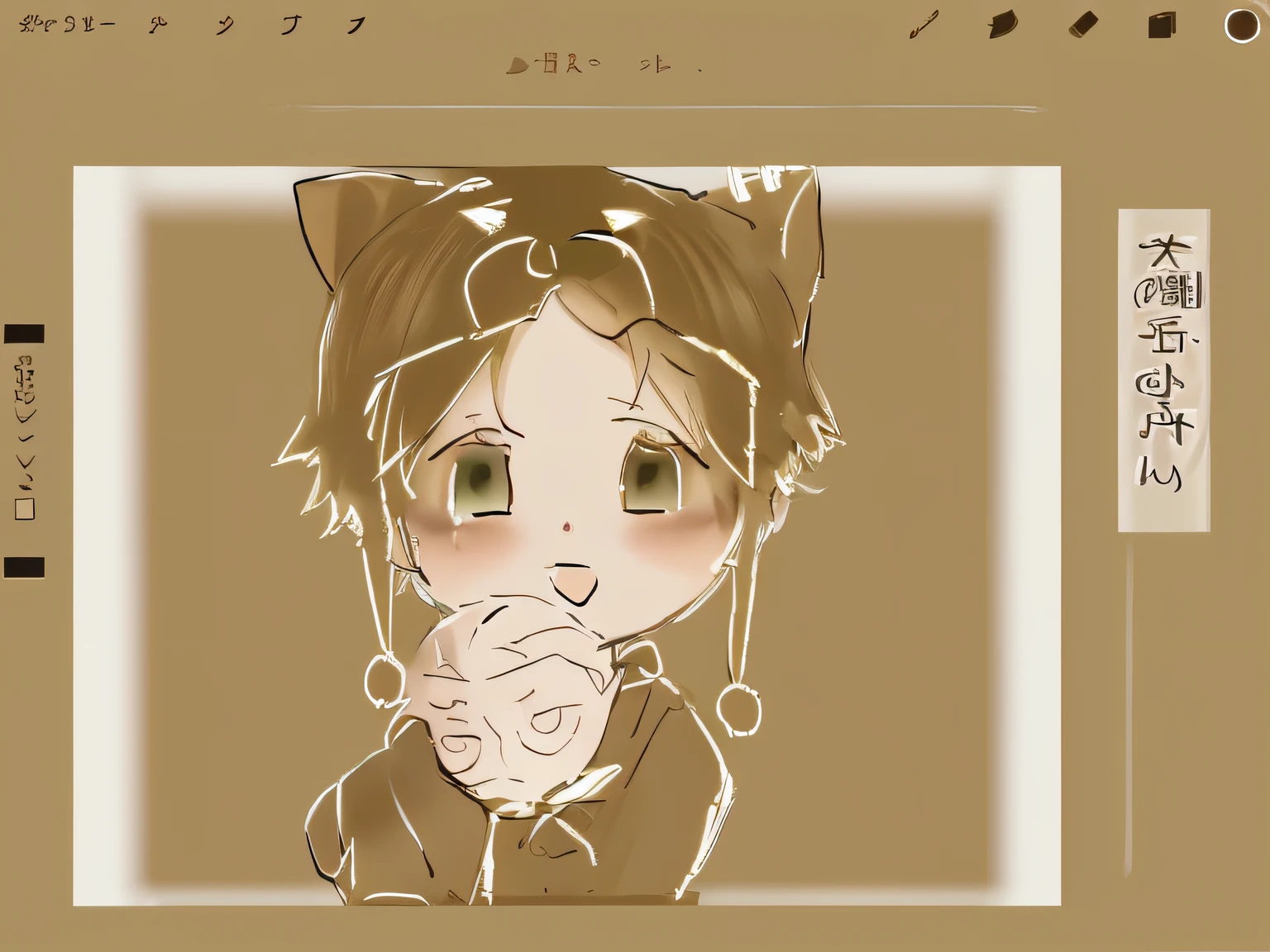 ((Masterpiece)), ((ultra quality)), blunt bangs, blush, bob cut, bow, light brown hair, buttons, cowboy shot, crescent, crescent hair ornament, hair ornament, hairclip,nakasu kasumi, nijigasaki academy school uniform, ribbon, school uniform, shirt, short hair, short sleeves, skirt, skirt tug, solo, summer uniform, sweater vest, vest, white shirt, yellow ribbon