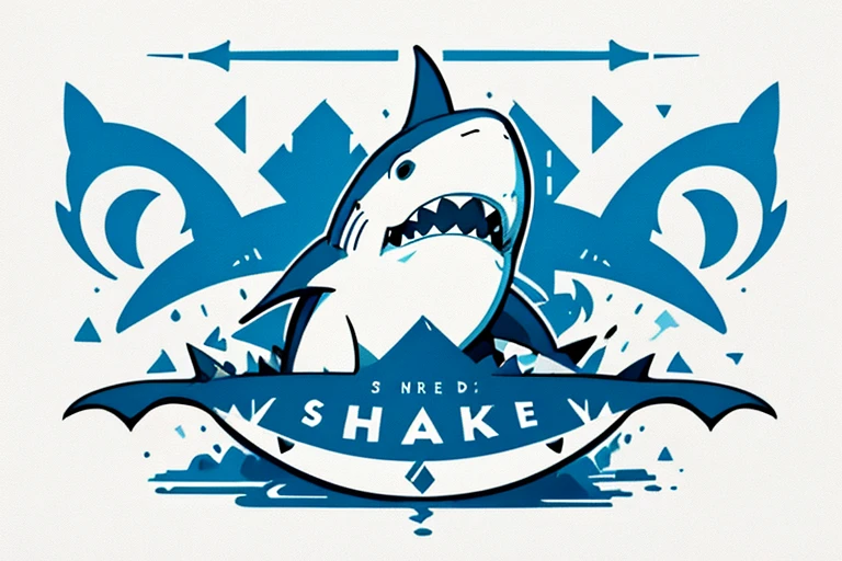 logotype，Mono Color，the shark，، simple, Best quality, Masterpiece