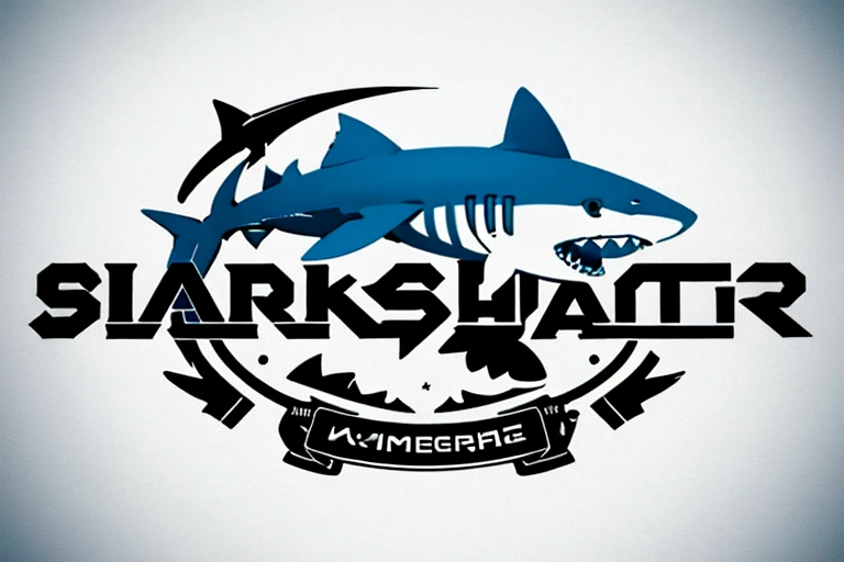 logotype,Mono Color,the shark,، simple, Best quality, Masterpiece