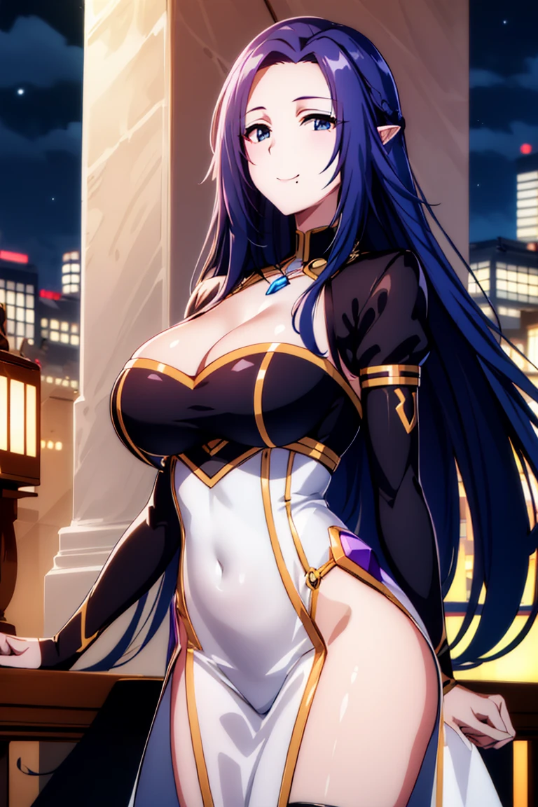 (Night:1.7), Japan, Cyberpunk, CityView, Before Window,
standing at attention,
Transparent tulle wedding dress with long sleeves and long tail,
pointy ear,Necklace,Pedras preciosas,Dark blue hair,Dark blue eyes, Bangs,
1 girl, 20yr old,infp young woman,Beautiful Finger,Beautiful long legs,Beautiful body,Beautiful nose,Beautiful character design, Perfect eyes, Perfect face,Expressive eyes,Seductive smile,
Looking at Viewer, NSFW,(full_Body),
Official art,the Extremely Detailed CG Unity 8K Wallpapers, Perfect Lighting,Colorful, Bright_front_Face_Lighting,Shiny skin,
(masutepiece:1.0),(best_quality:1.0), 超A high resolution,4K,Ultra-detailed,
Photography, 8K, nffsw, hight resolution, absurderes:1.2, Kodak Portra 400, Film grain, Blurry background, Bokeh:1.2, Lens Flare, (Vibrant_Color:1.2)
(Beautiful,Large_breasts:1.4), (Beautiful_Face:1.5),(narrow_waist),(Perfect hands, Perfect Anatomy),