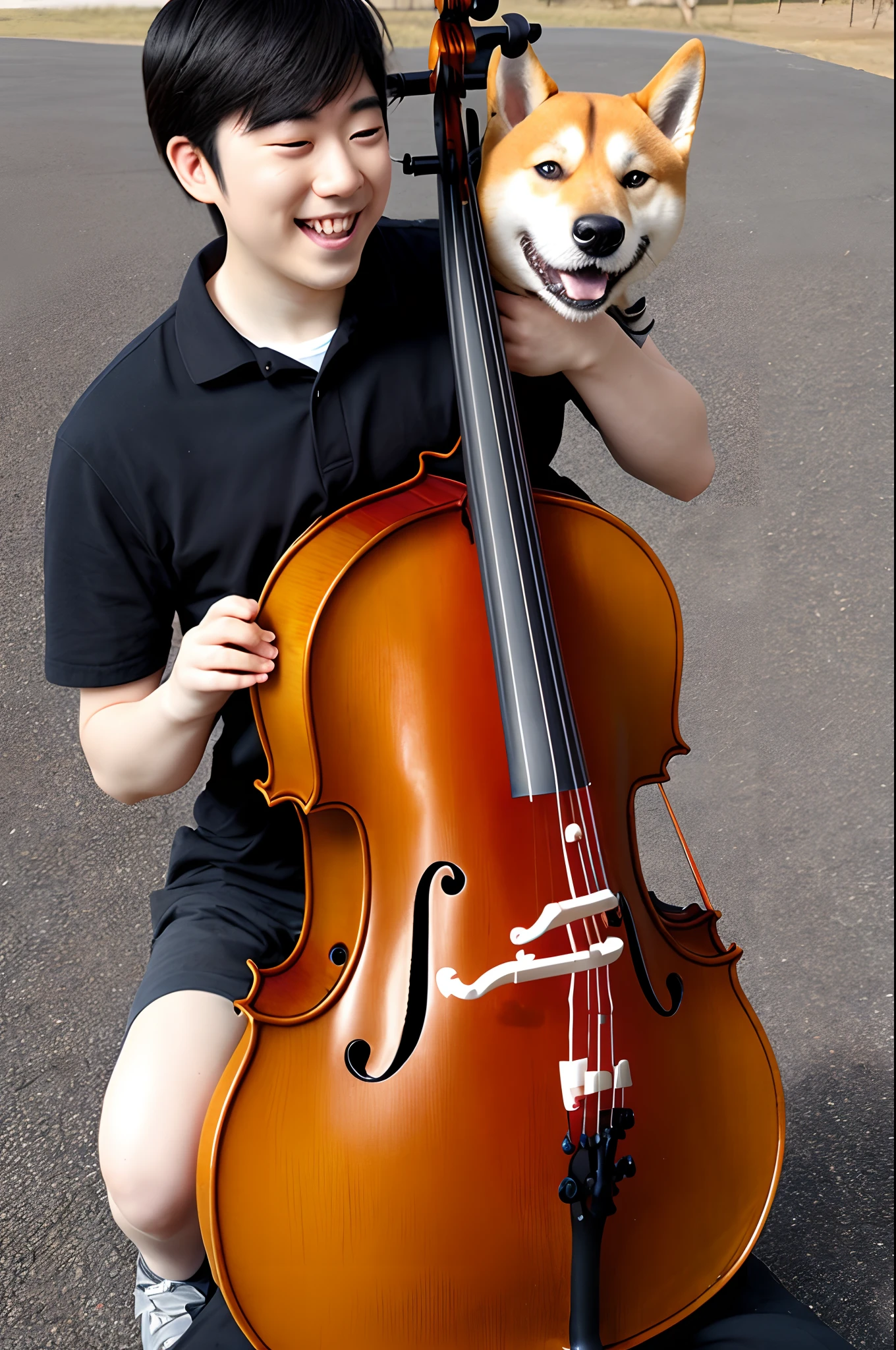 Shiba dog cello