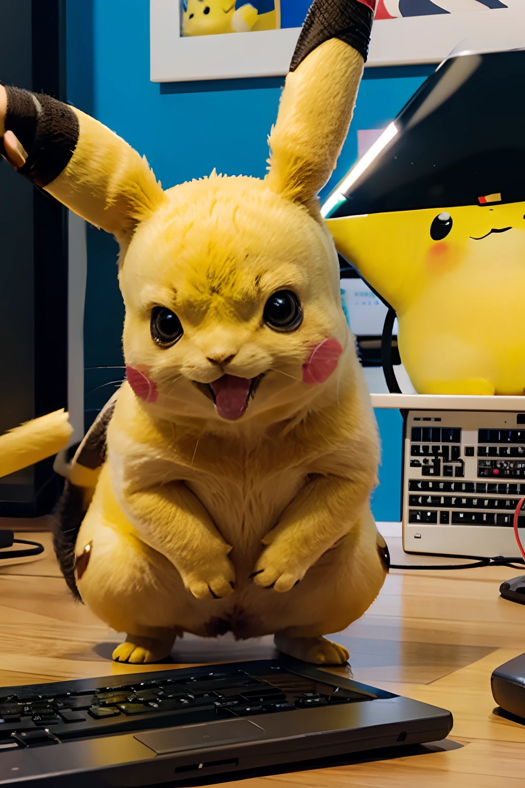 pikachu working tech support while the network is down