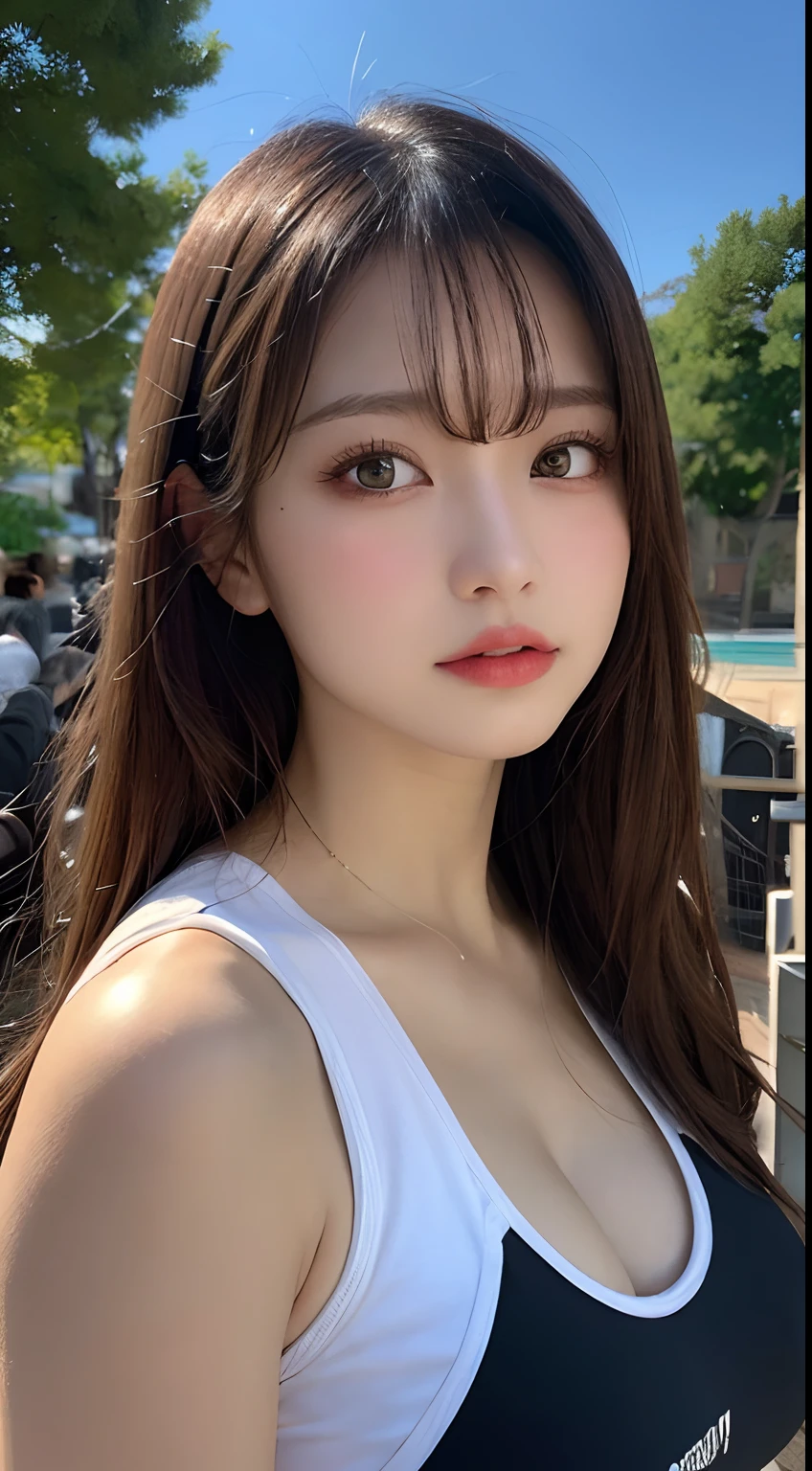 masutepiece, Best Quality, Illustration, Ultra-detailed, finely detail, hight resolution, 8K Wallpaper, Perfect dynamic composition, Beautiful detailed eyes,Colossal tits, fitness wear, Natural Color Lip,
