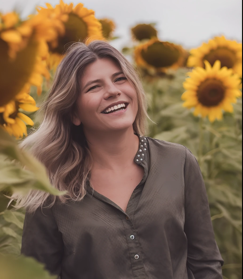 femme souriante dans un champ de tournesols avec un fond de ciel, Caroline Gariba, Femme debout dans un champ de fleurs, Malika Favre, magalie villeneuve, Alana Fletcher, Image de profil, Magdalena Radziej, Anna Nikola, tournesols en arrière-plan, pochette d’album, Victoria Siemer, Marthe Jonkers, Portrait Sabrina Lloyd, par Emma Andijewska