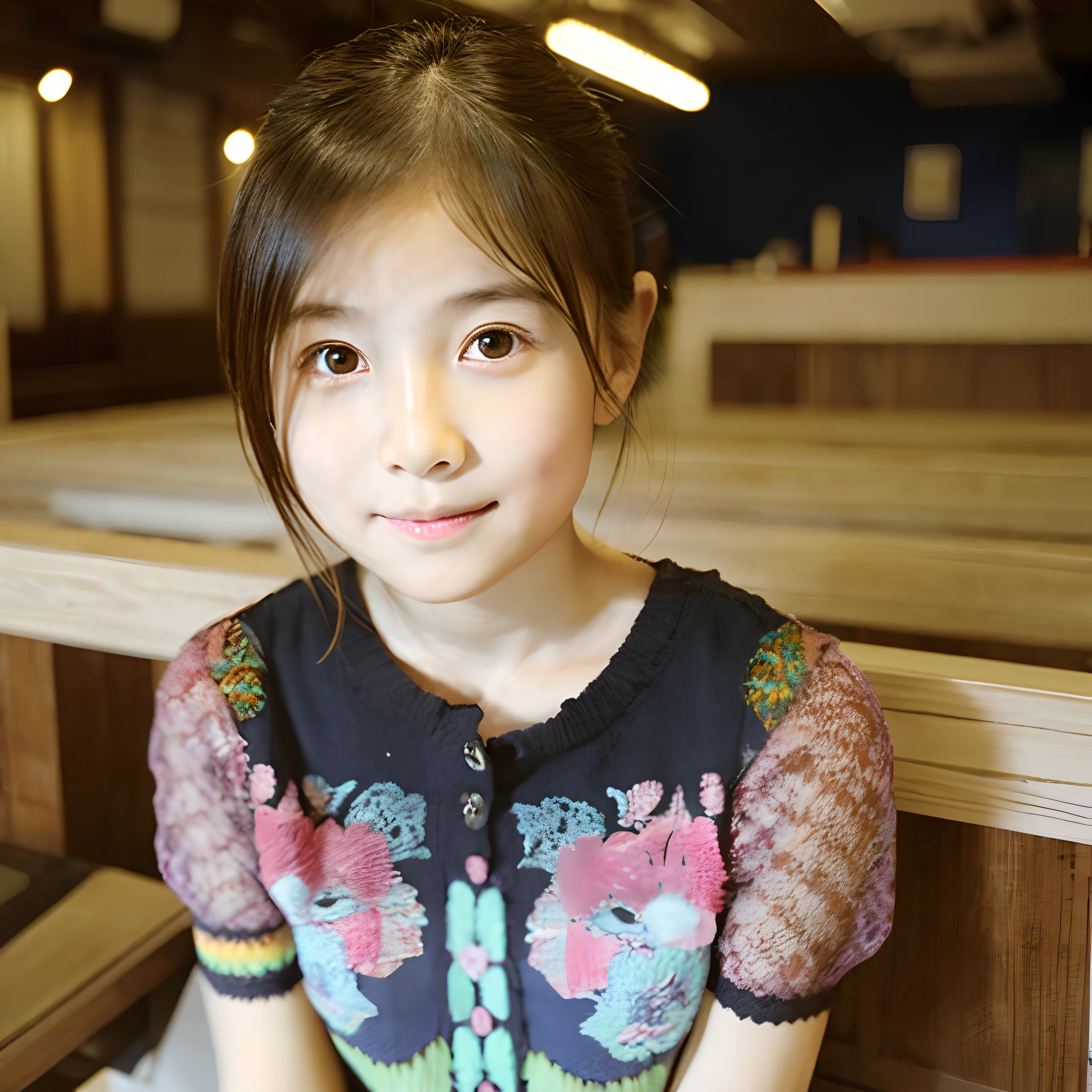 (Masterpiece) 1.5 8K Quality Children, Korean Face, Beautiful Face, sit, with dress, Hight 15CM