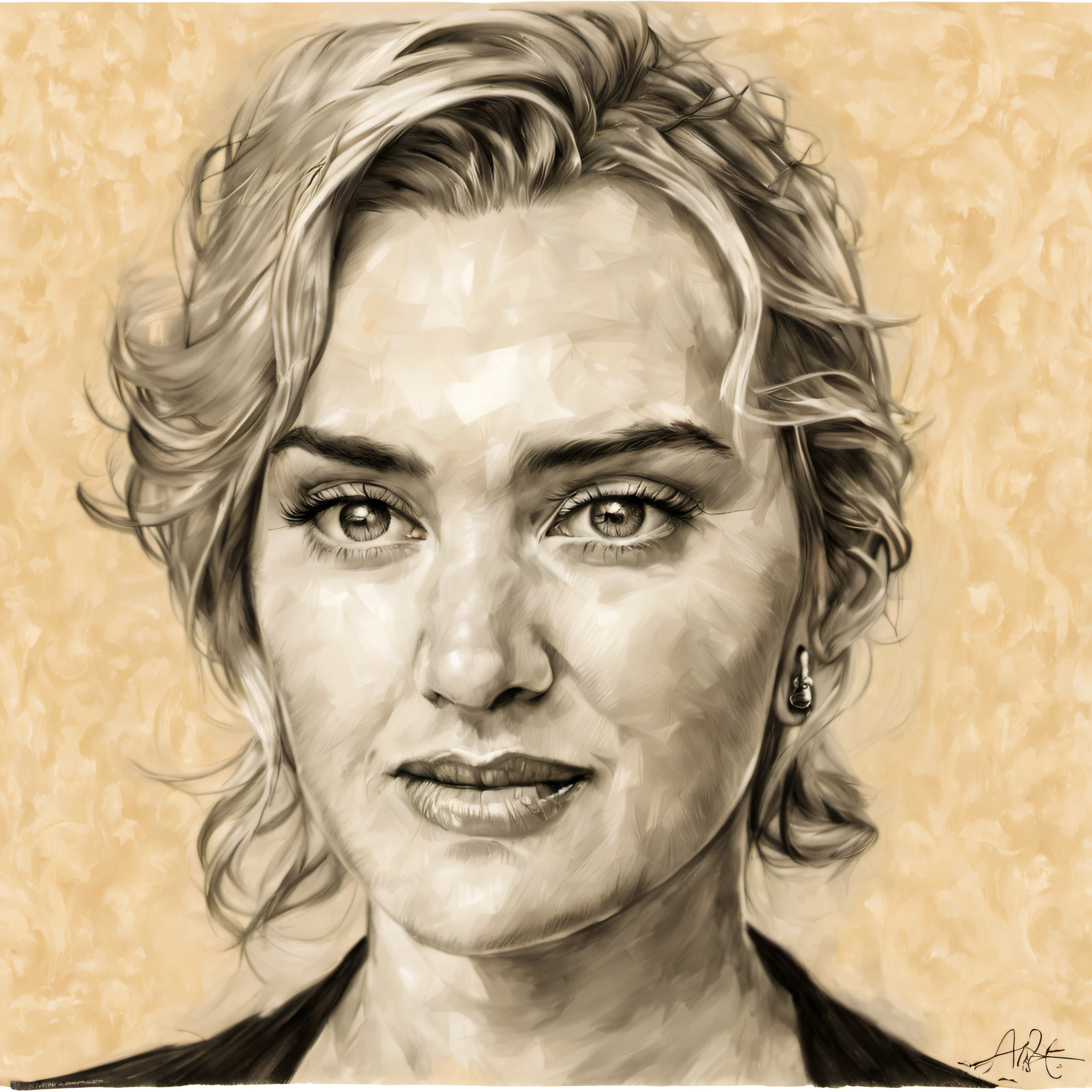 KateWinslet, > sketching on ivory paper with charcoal pencil, in the style of realistic hyper-detailed portraits, digital airbrushing, commission for, i can't believe how beautiful this is --ar 55:64 --s 750 --niji 5