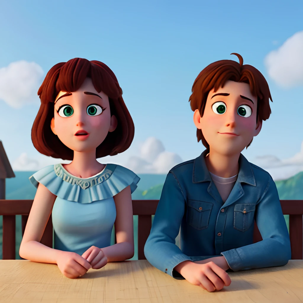 Disney pixar film with Dakota in the title with a girl with long dark brown hair green eyes 3d image
