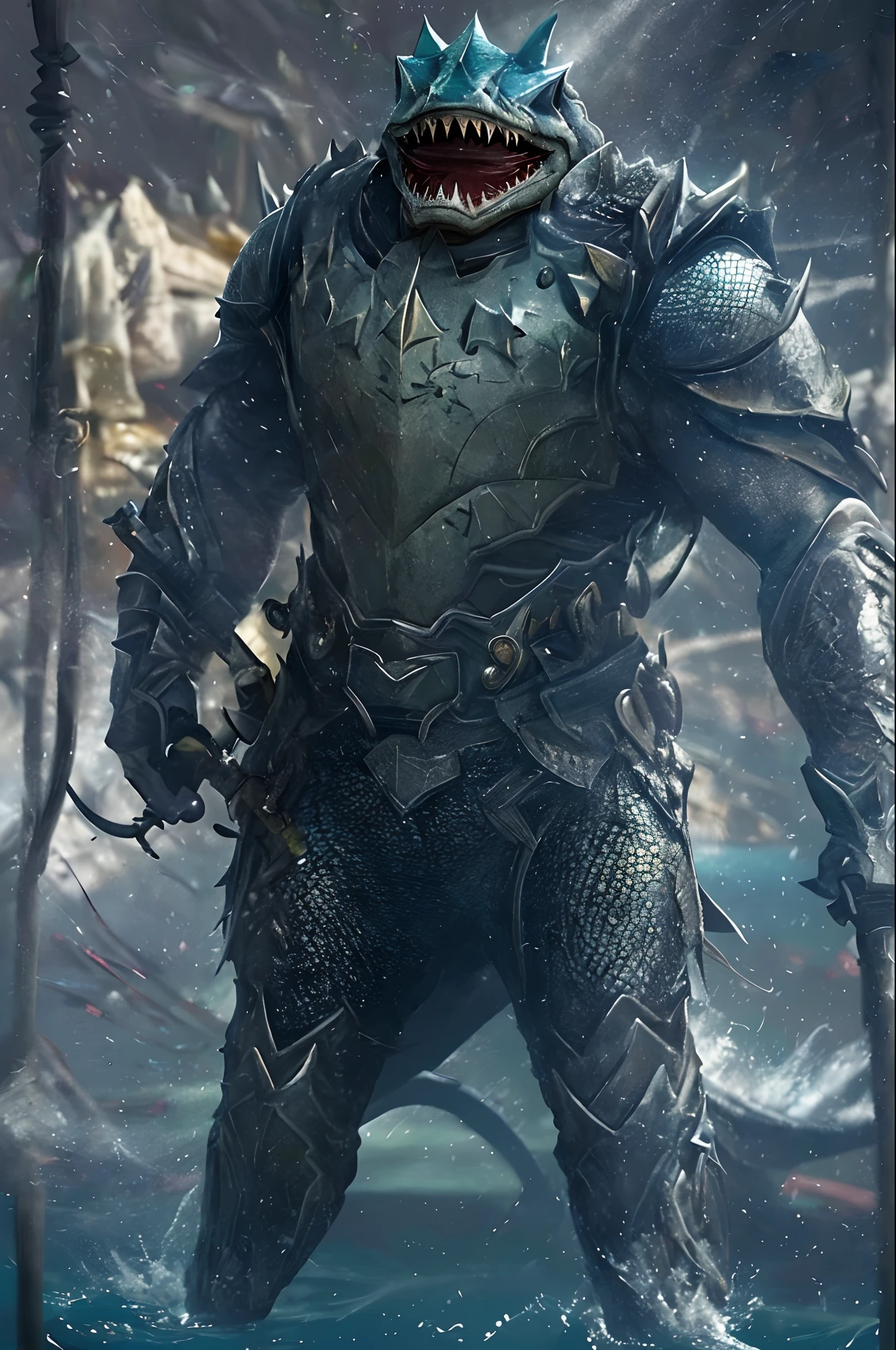 Shark with dragon scales and spike