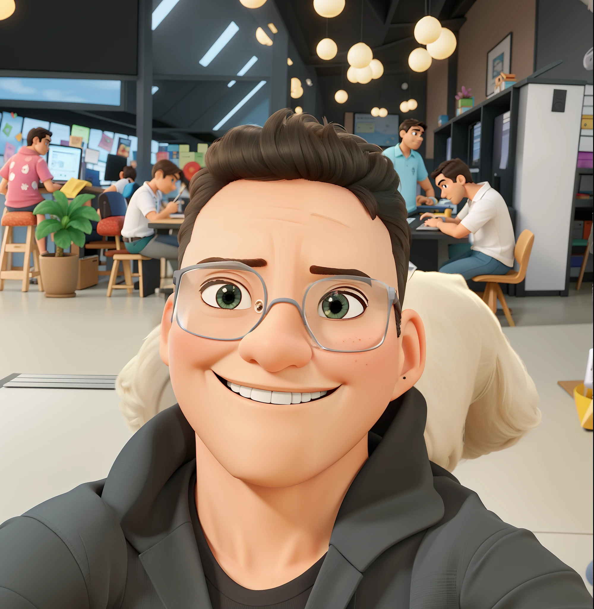 estilo pixar, alta qualidade, melhor qualidade em um fundo de home office