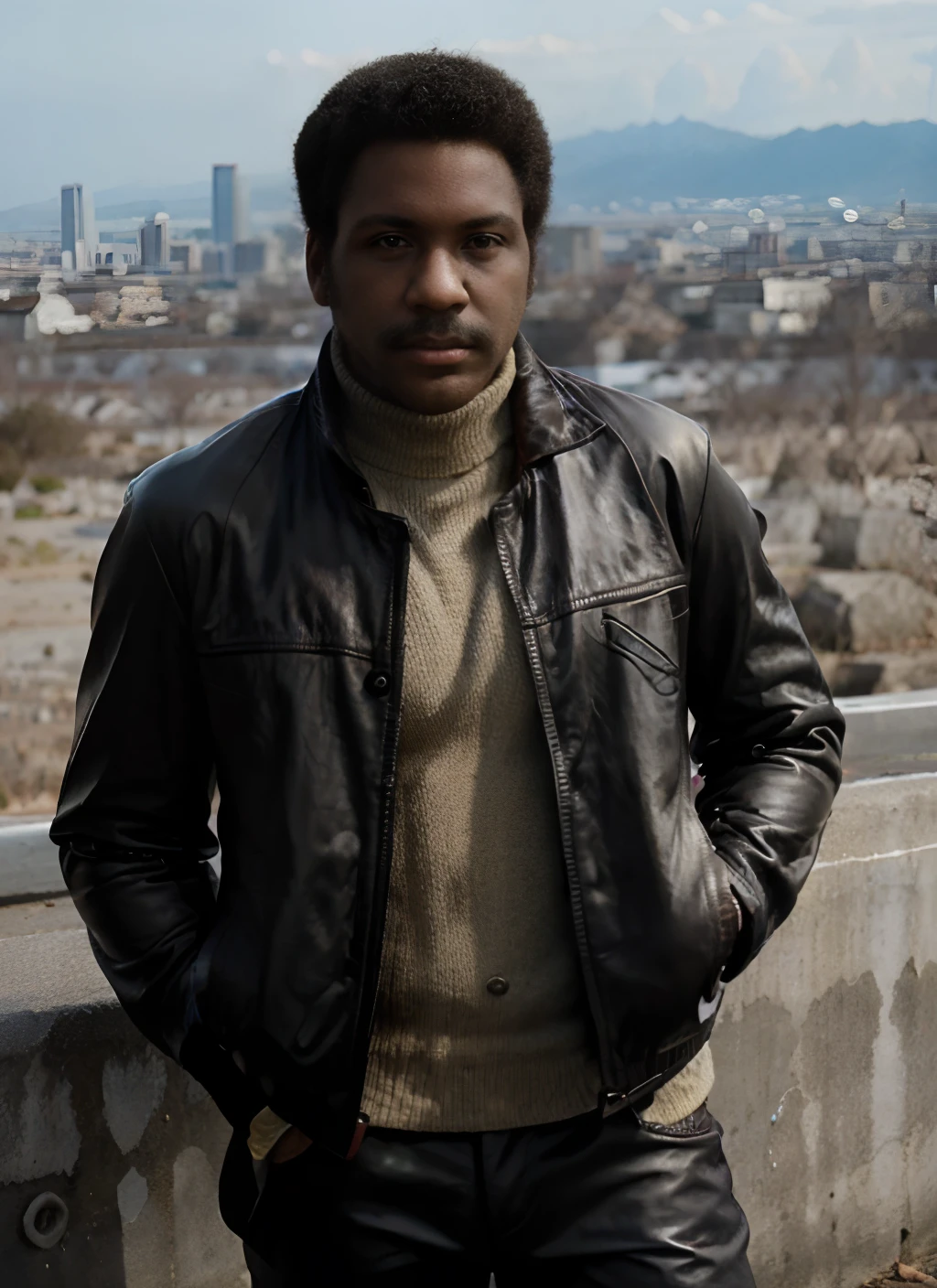 rr1 headshot, man, solo, man in leather jacket,  full body, full body shot, city in the background, no background, PNG, natural lighting, no shadows, ultra detailed, hyperrealistic, 80mm, 4k, 8k, 8k realistic, sharp focus, intricate, high resolution