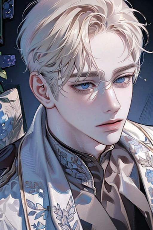 "(masterpiece,best quality,realistic,ultra detailed,1 male,solo,adult,mature,aged up,tall muscular guy,broad shoulders,handsome,platinum blonde hair,blue eyes,angular jaw,short hair),(oil painting:1.5),detailed brushstrokes,(fine art,historical),(neutral background),(soft lighting),(vivid colors),(natural poses and expressions),(confident posture),(canvas texture),(subtle shadows and highlights),(carefully crafted facial features),(clean-shaven),(refined appearance),(casual attire:0.9),elegant composition,(subtle color palette),(contrasting elements),(strong and defined physique),(sleek and modern design),(intricate details),(meticulous attention to anatomy)"