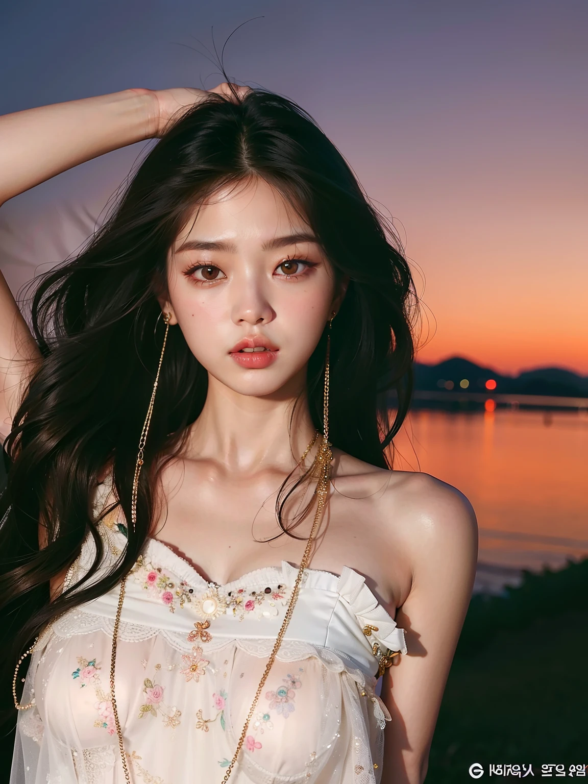 um close up de uma mulher com cabelo comprido usando um vestido, jennie blackpink, maquiagem sul-coreana popular, Mulher sul-coreana bonita, Jinyoung Canela, maquiagem coreana popular, menina coreana, TaeJune Kim, linda mulher coreana jovem, Retrato de Jossi de Blackpink, mulher coreana jovem bonita, Bae Suzy, Ulzzang, Mulher coreana, asian features, korean face features