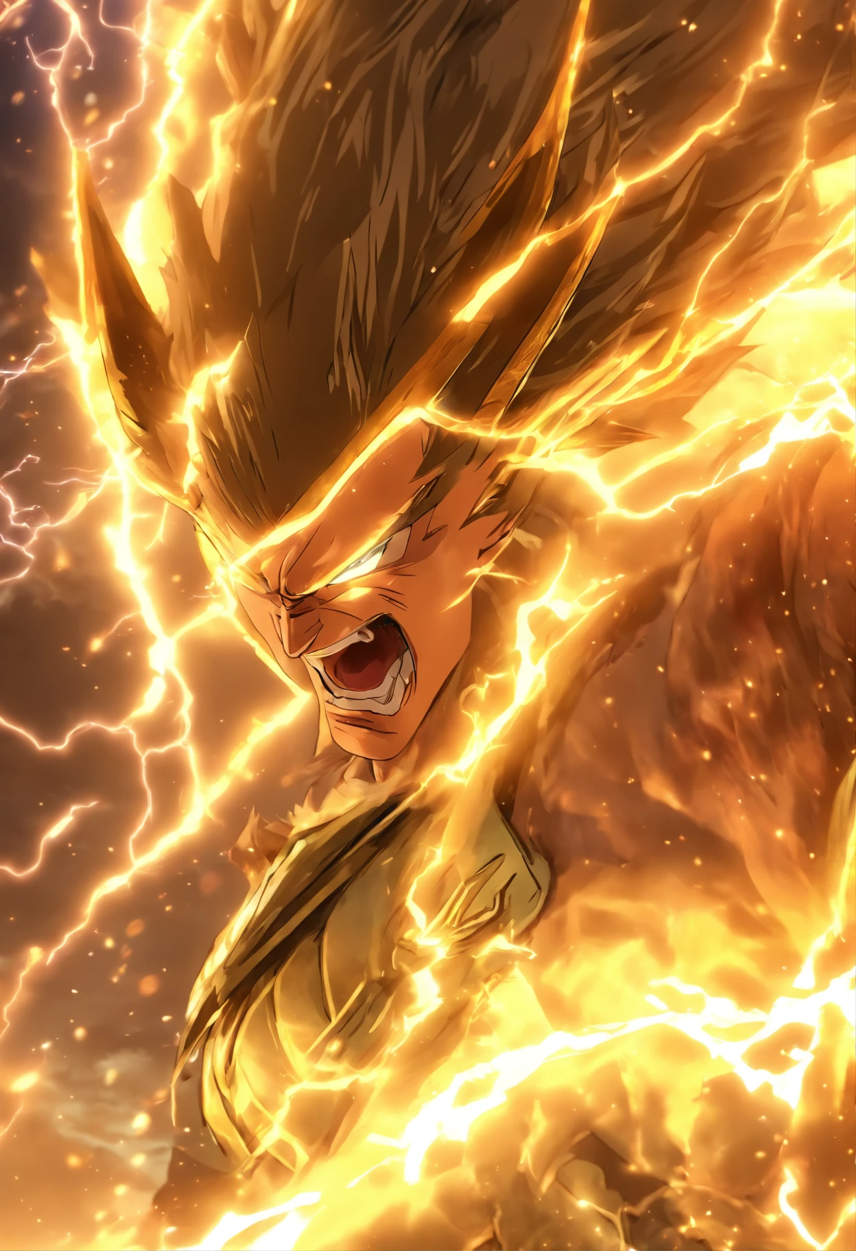 (Masterpiece), (best qualtiy), Cinematic quality,rendering by octane,Ultra-detailed details,1 man,Face of a young man,Detailed portrayal of the face,Perfect facial features,(wave:1.5),raiden,salama,Ben Lei,spatter,erupting,blasts,Particle,Lightning current body,Lightning beams, gazing, watch audience, A cloak that covers the whole body, (Armed with a lightning knife:1.2), (Behind him was a giant dragon of thunder and lightning:1.5)