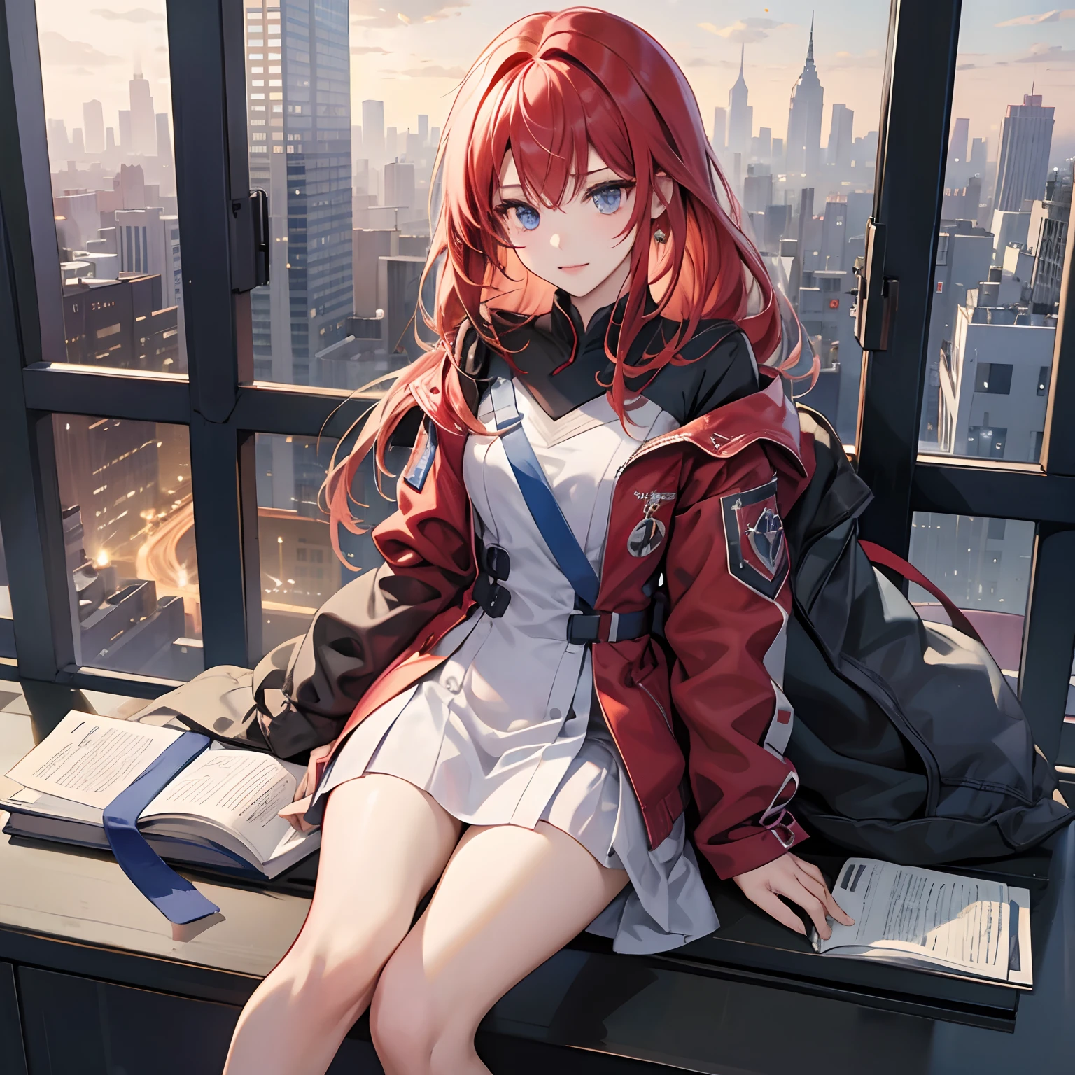 Superb quality、high-level image quality、Collapse Starrail、Himeko、sitting on、