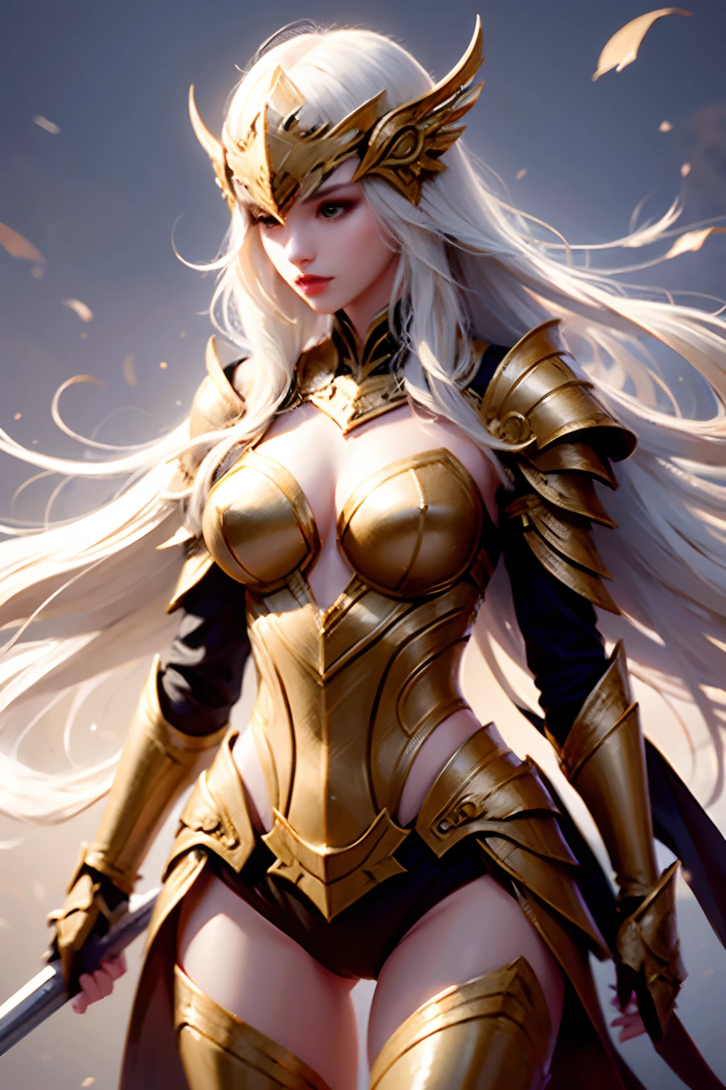 1girl,Gold armor