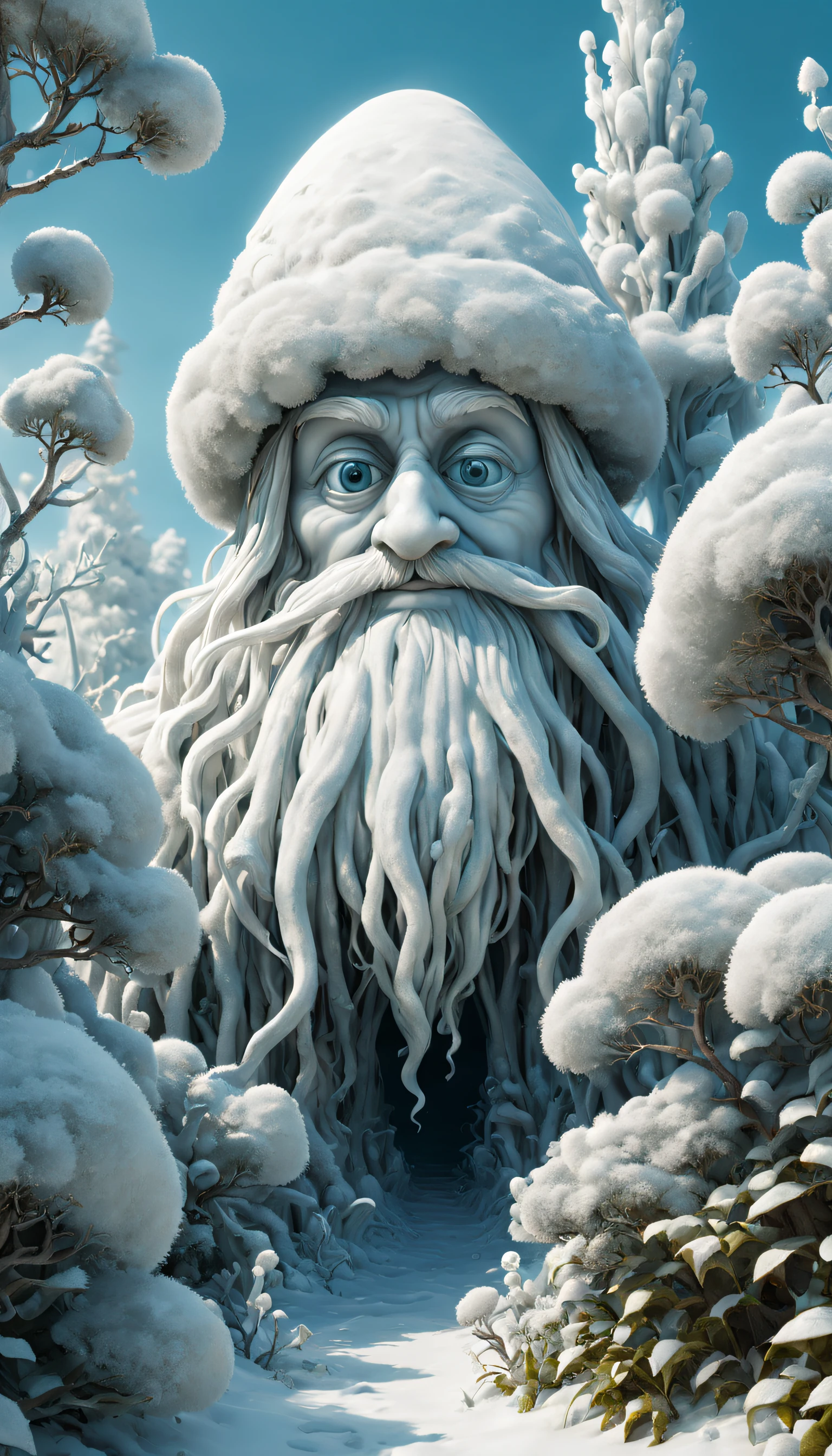 Wizard of thousands of Rime, the simple and honest clumsy shrubs pure heaven.Smooth surface,(full_Body), Light,Playful illustration,Playful,Dreamy imagery,Extremely detailed,art  stations,8K,Soft lighting,subdued contrasts,Incredible art,Phlegm sputum, phlegm,Art germ,