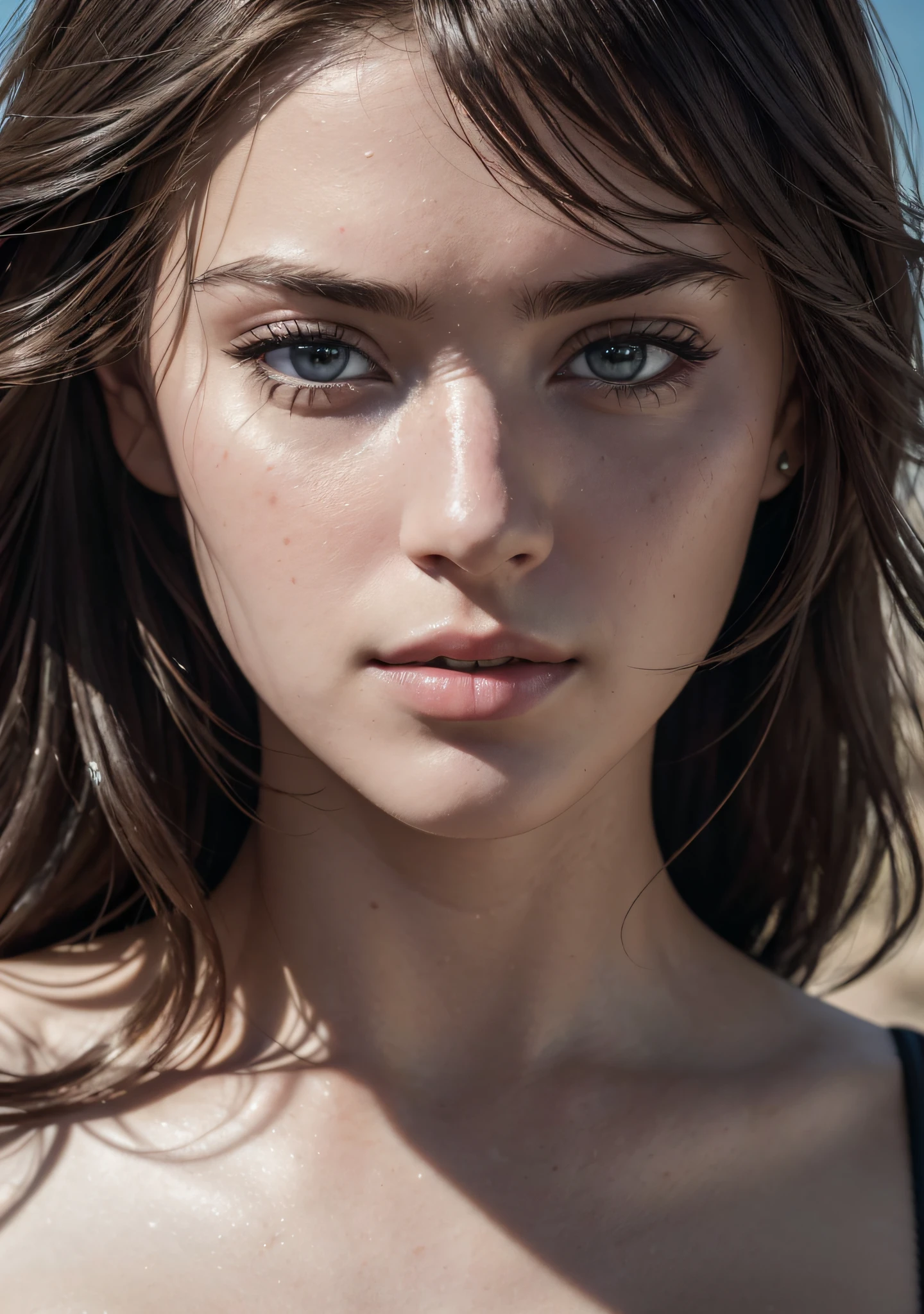 analog style, model shoot style, RAW close portrait of a 2 girls hugging, two cute women, 21 years old, ((beautiful face: 1.7, perfect face:1.3)), (from above:1.2), best quality, epic (by lee jeffries photo, sony a7, 50 mm, pores:1.5, colors, hyperdetailed:1.5, film grain:1.4, hyperrealistic: 1.5), octane render, hyper-realistic lifelike texture, masterpiece, unreal engine 5, Extremely detailed CG unity 8k wallpaper, realistic eyes, Madly detailed photo, (ecstasy of light and shadow, deep shadow), (Winner of the Pulitzer Prize for Photography and Taylor Wessing Photographic Prize)
