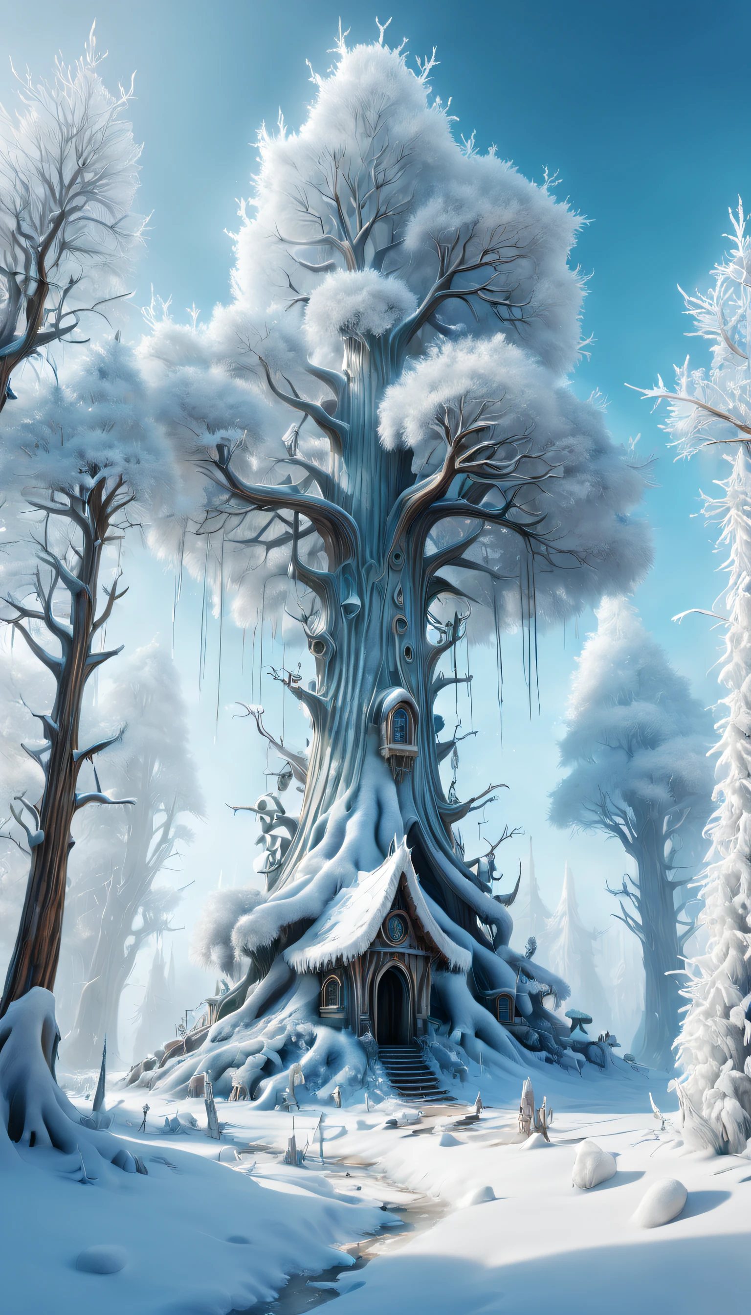 Wizard of thousands of Rime, the simple and honest clumsy Snowy trees pure heaven.Smooth surface,(full_Body), Light,Playful illustration,Playful,Dreamy imagery,Extremely detailed,art  stations,8K,Soft lighting,subdued contrasts,Incredible art,Phlegm sputum, phlegm,Art germ,（best qualtiy，4k，8k，Tall structures，tmasterpiece：1.2），ultra - detailed，（realisticlying，photoreali，photograph realistic：1.37），HDR，hyper HD，studio lit，extreme detail description，physically-based renderingt，professinal，Vivid colors。