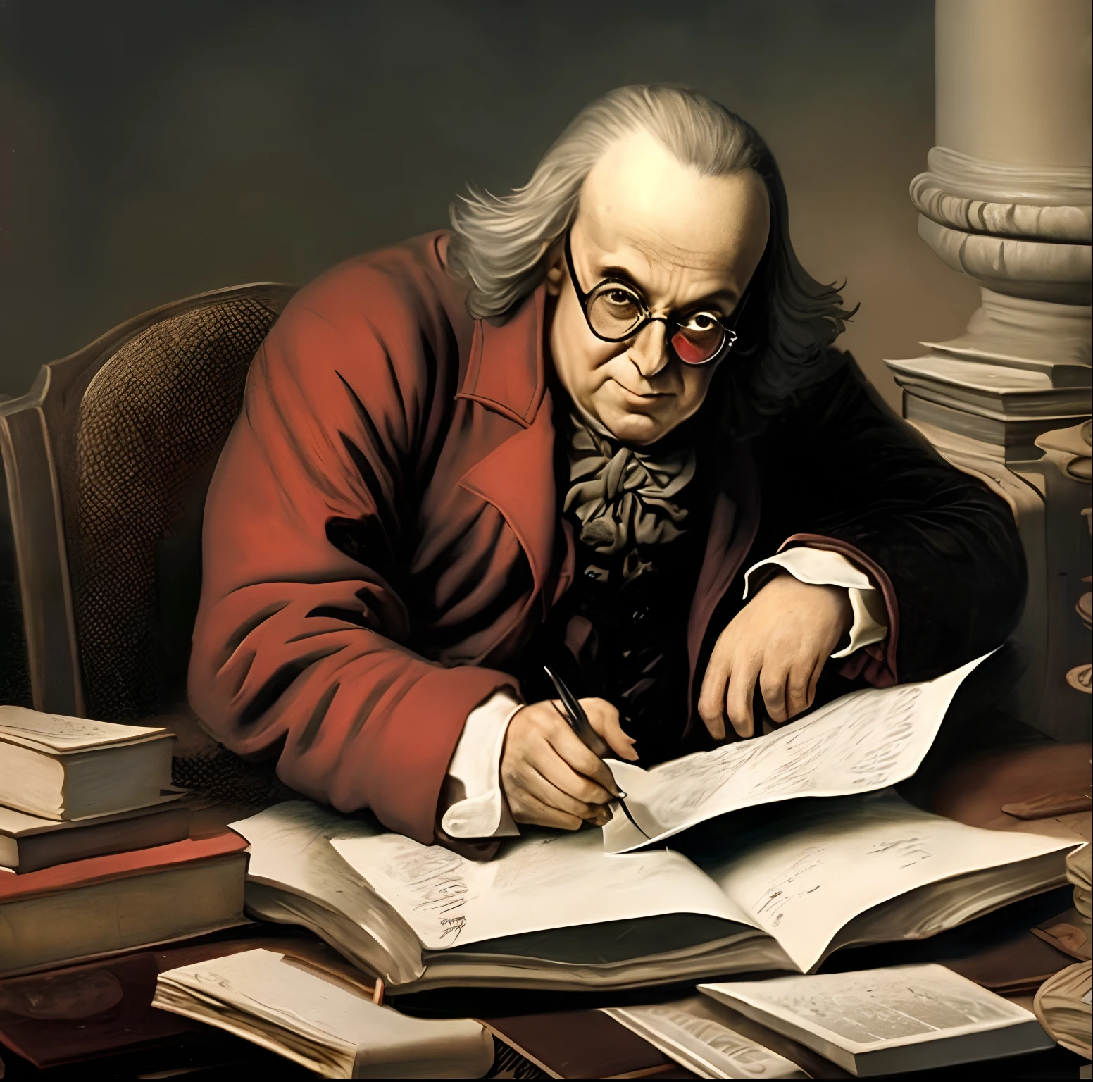 Design an ultra realistic
photo of
Winston Churchill over the formula. and the totle "democracy is the worst form of government, except for all the other ways that have been tried."