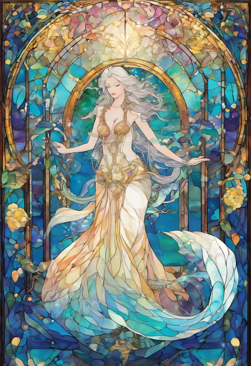 In 8K, She embodies perfection, Mermaid with imperial stature, Similar to a goddess in heaven. Her figure shimmers with rainbow hues, As if the essence of the beauty of the ocean was within her. Her eyes, Liquid sapphire deep pool, Master the mysteries of the deep sea, Appeal to all those who gaze at them. Her flow, Milky white hair poured down like a moonlight waterfall, Decorated with pearls and jewelry that rival the stars. But what is really charming is her tail; A masterpiece of water art, It rises and falls with hypnotic grace, Each scale reflects a kaleidoscope of colors. Whispering that it is the most beautiful of all fields, Proof of her royal blood. She is, No doubt about it, The epitome of the perfect mermaid."