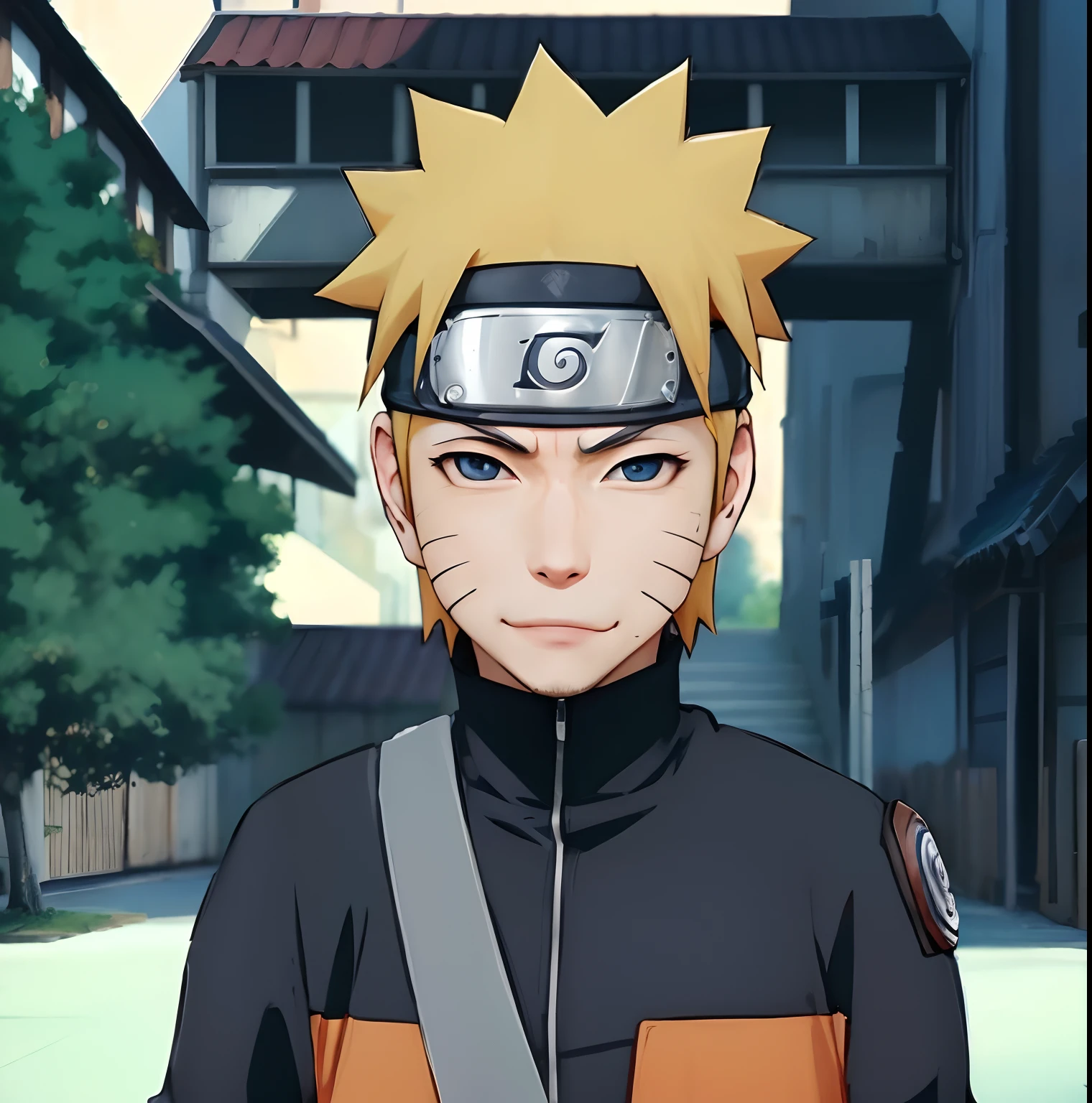 Naruto smiling, hyperdetailed, 8k, hyperrealistic