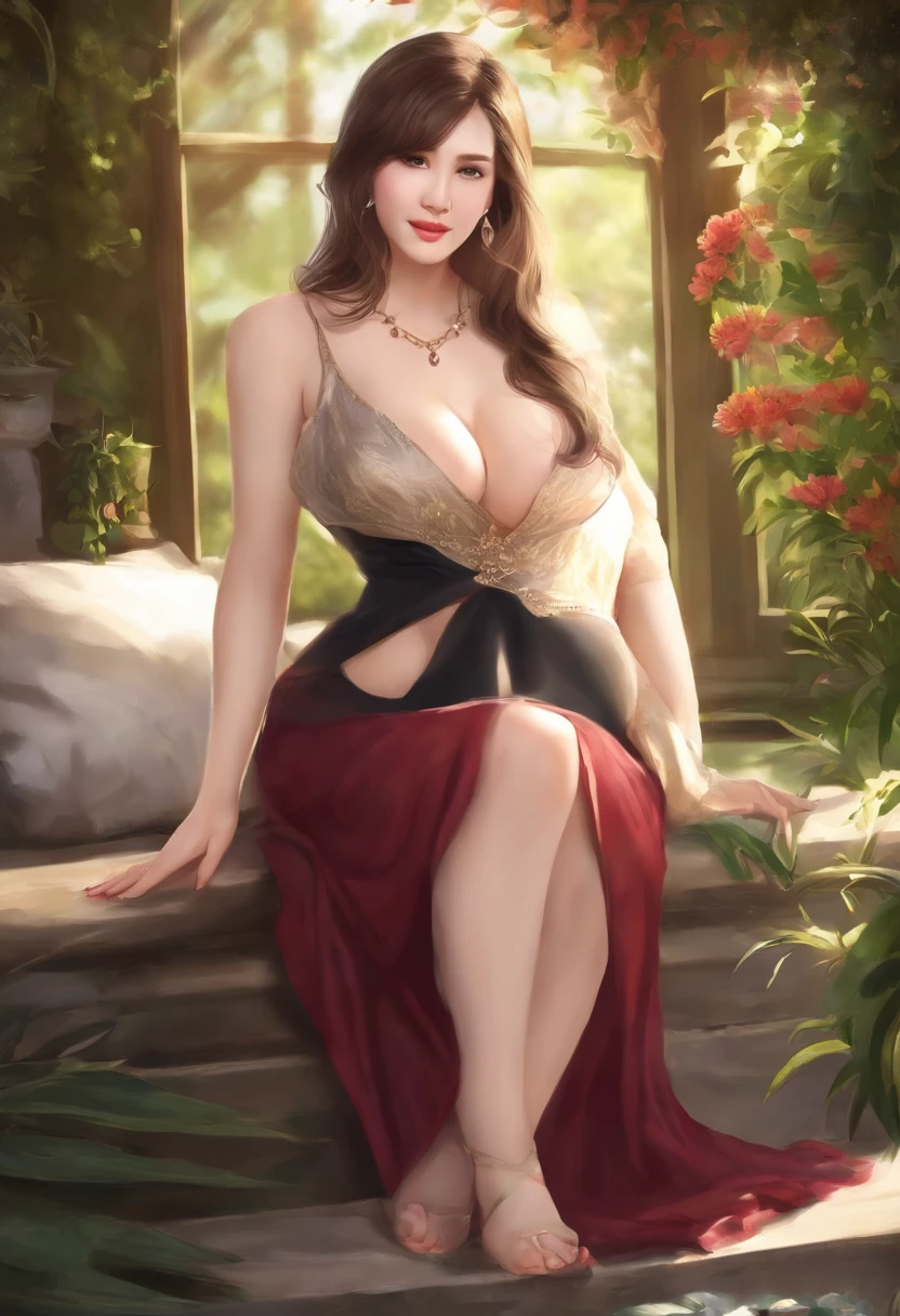 A daughter who likes a mother with huge breasts