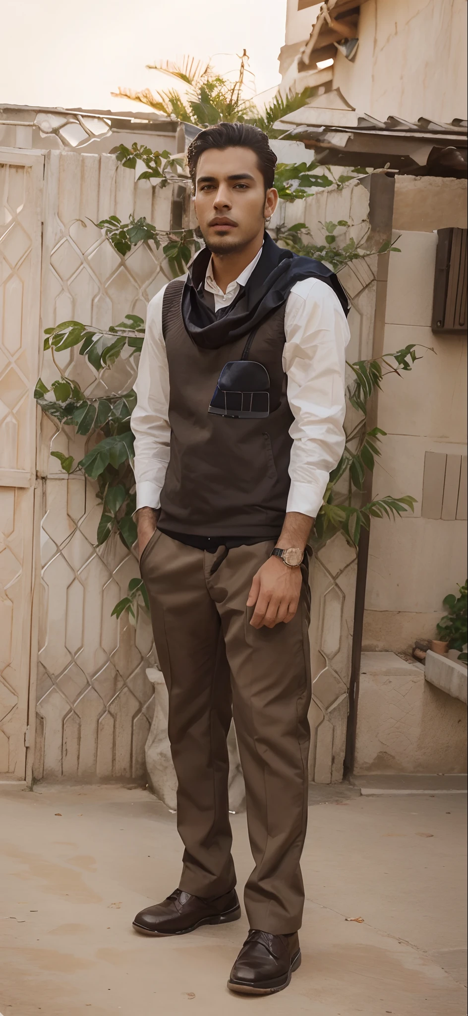 Make this image very beautiful and handsome looking man with attractive background and attractive face with stylish face