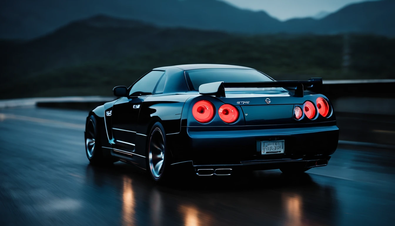 A 1999 Nissan GTR in Tron form