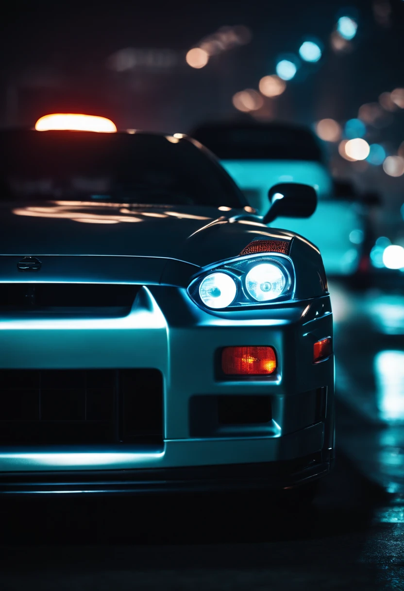 A 1999 Nissan GTR in Tron form