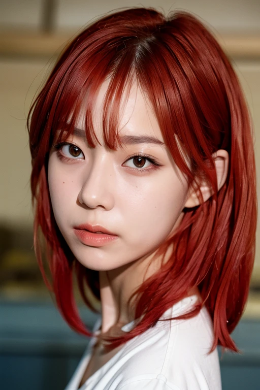Anime girl, red hair, big eyes, big tits, sexy pose