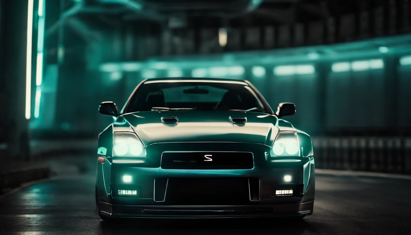 A 1999 Nissan GTR in Tron form