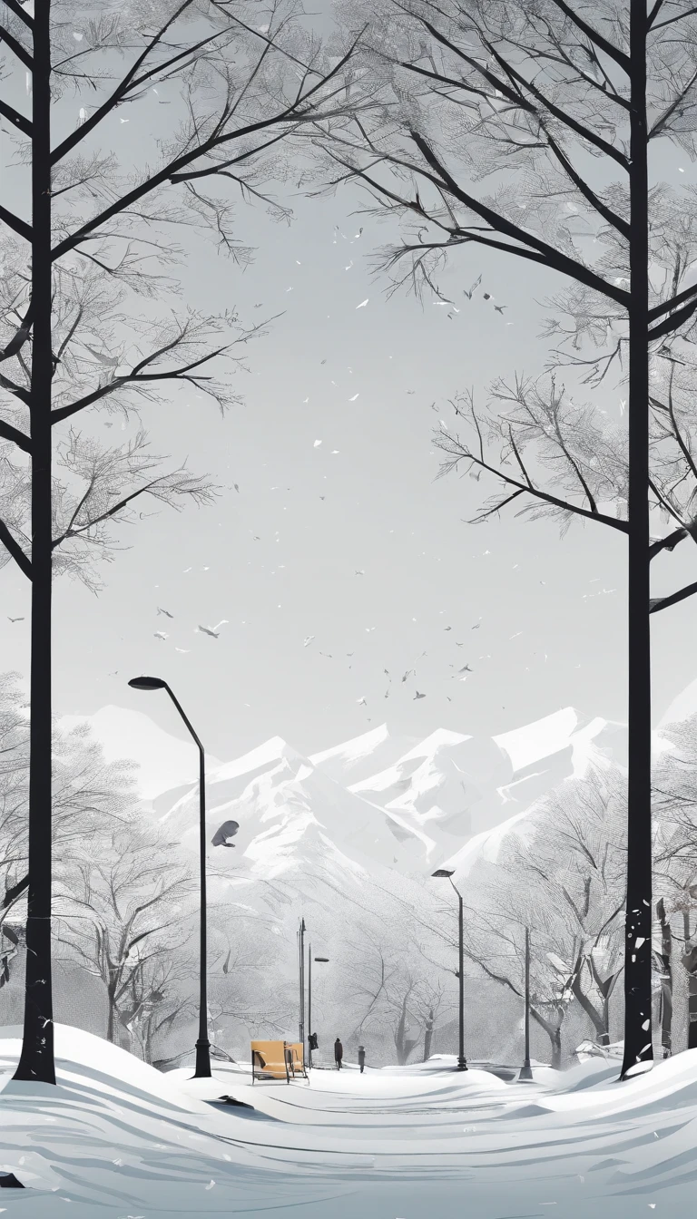 Realphotos, Photography, 65° viewing angle, Realistic light and shadow, Snow in winter,It's white,Pure, Immaculate、The chill is biting、Silence and tranquility、vast、Covered in silver,wide wide shot,morning shot,Long exposure film,GAN technology is adopted,unity engine,2K HD。 8K HD images,On campus