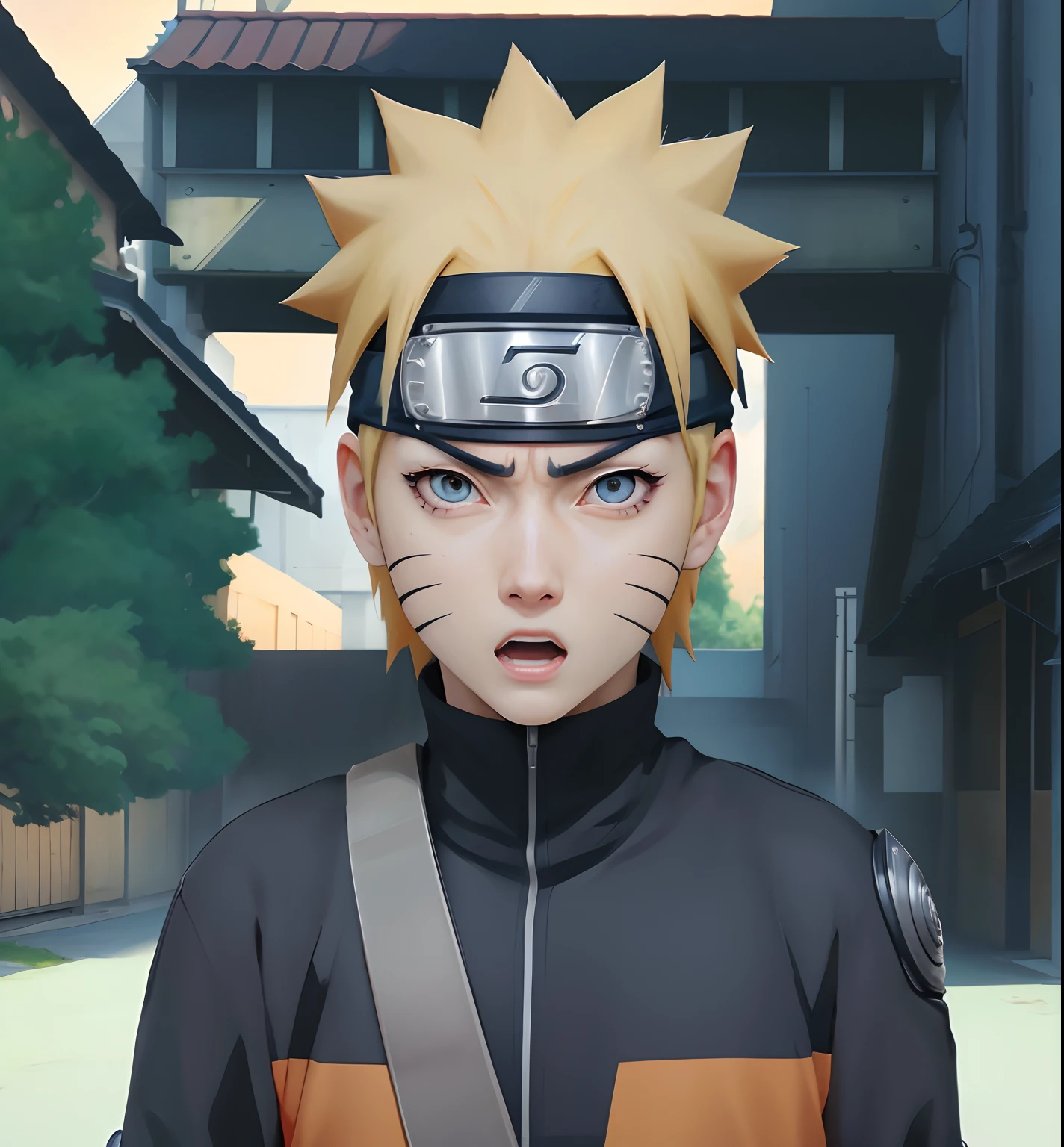 Naruto surprised face, hyperdetailed, 8k, hyperrealistic