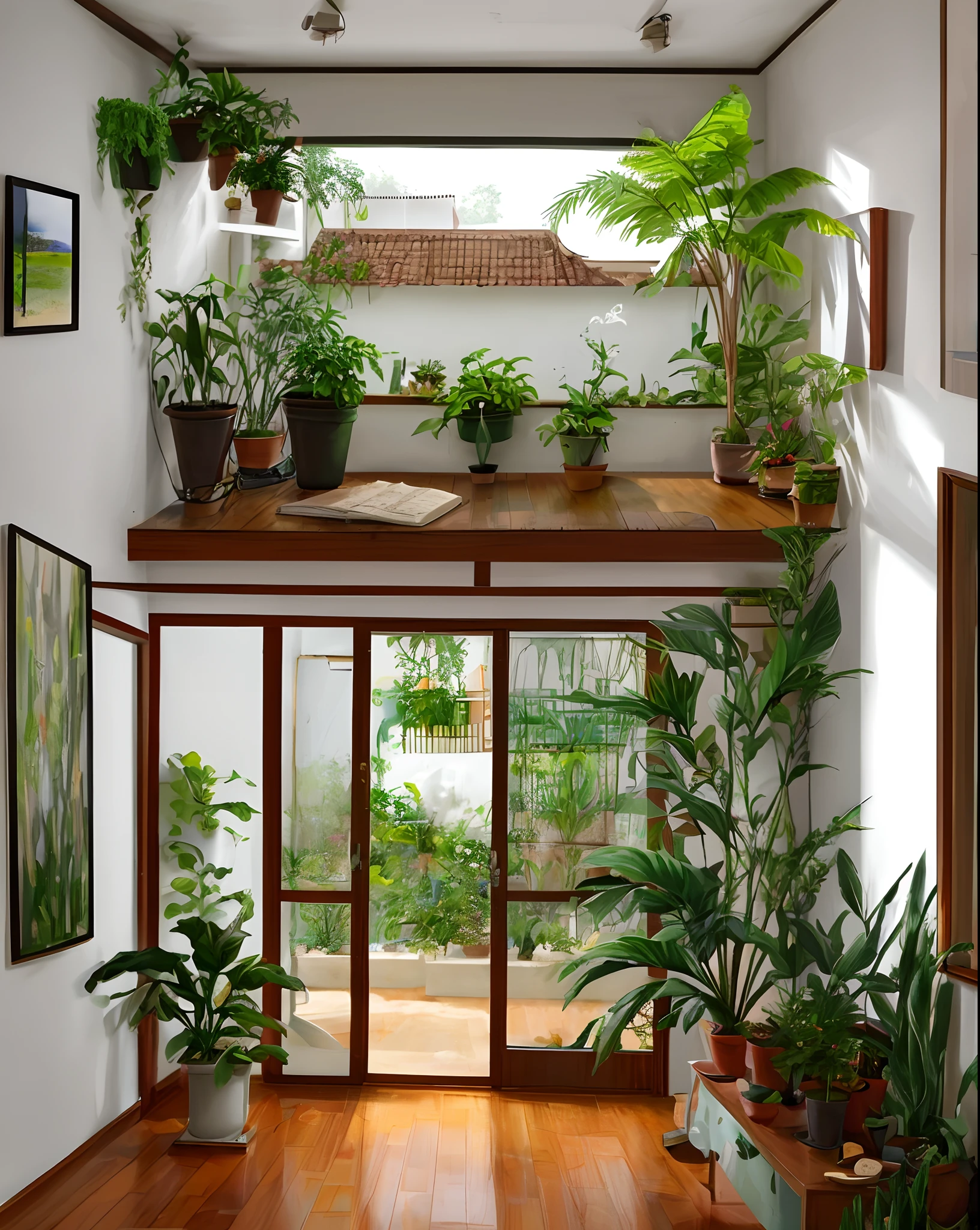 Casa com plantas na sala