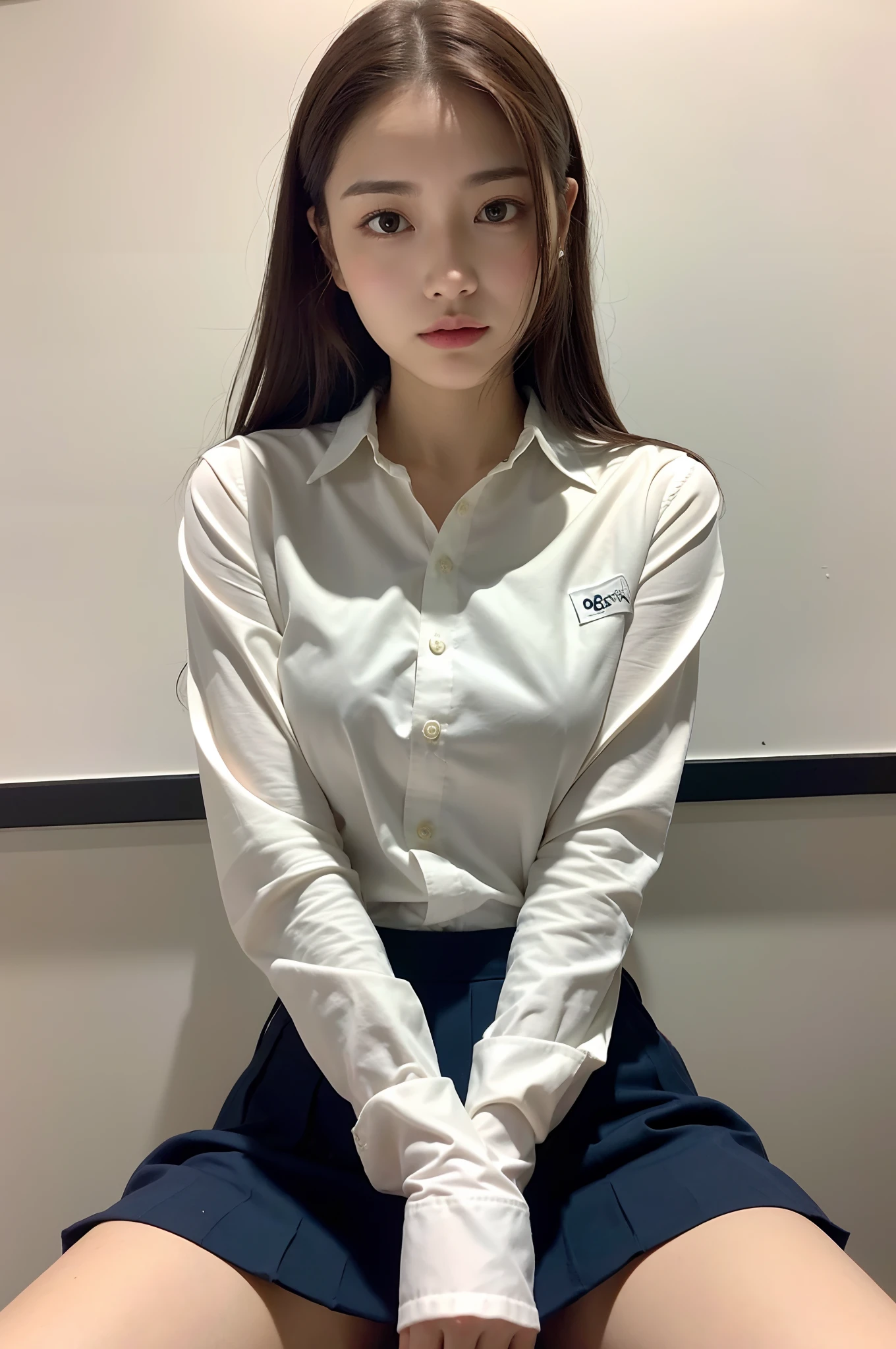 ultra HD picture quality,Office Beijing,Lots of detail,a matural female,Textured white shirt,black short skirt,black lence stockings,二重まぶた,Delicate face,Enchanted smile,office desk,Hot coffee,