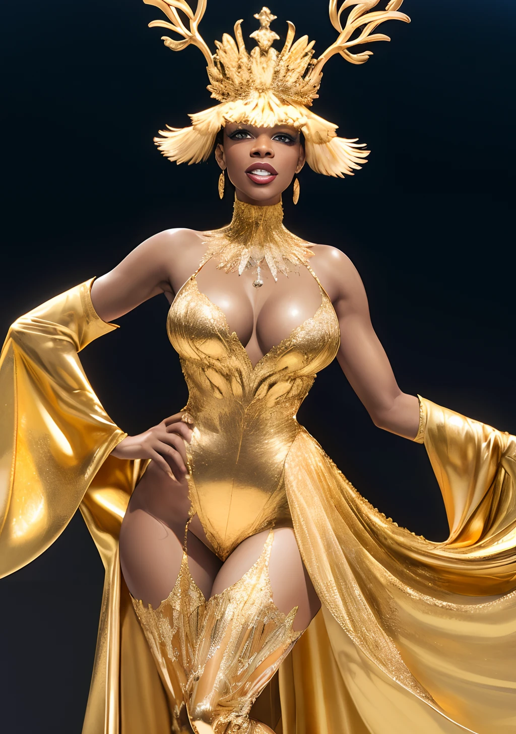 Fantasia, resplendor, papisa, dourado