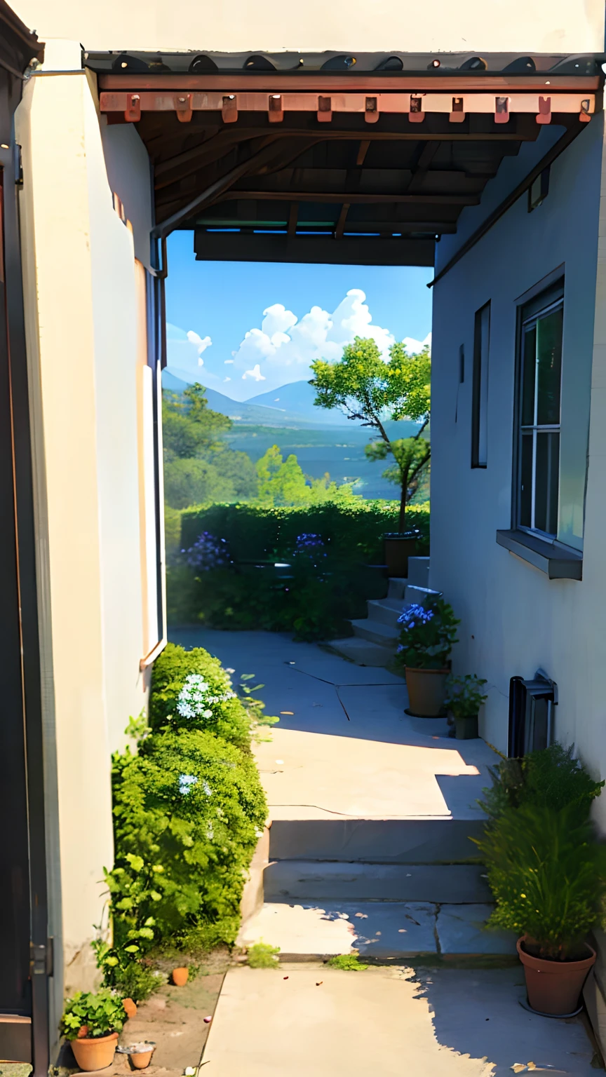 (ultra high res,photorealistic,best quality,photo-realistic),(8k,raw photo,best quality,masterplece),(photon mapping,radiosity,physically-based rendering,automatic white balance),real person,photograph,bridge, building, bush, city, cloud, day, door, fence, field,orest, garden, grass, house, hydrangea, mountain, nature, no_humans, outdoors, path, plant, potted_plant, purple_flower, road, scenery, sky, skyscraper, traditional_media, tree,