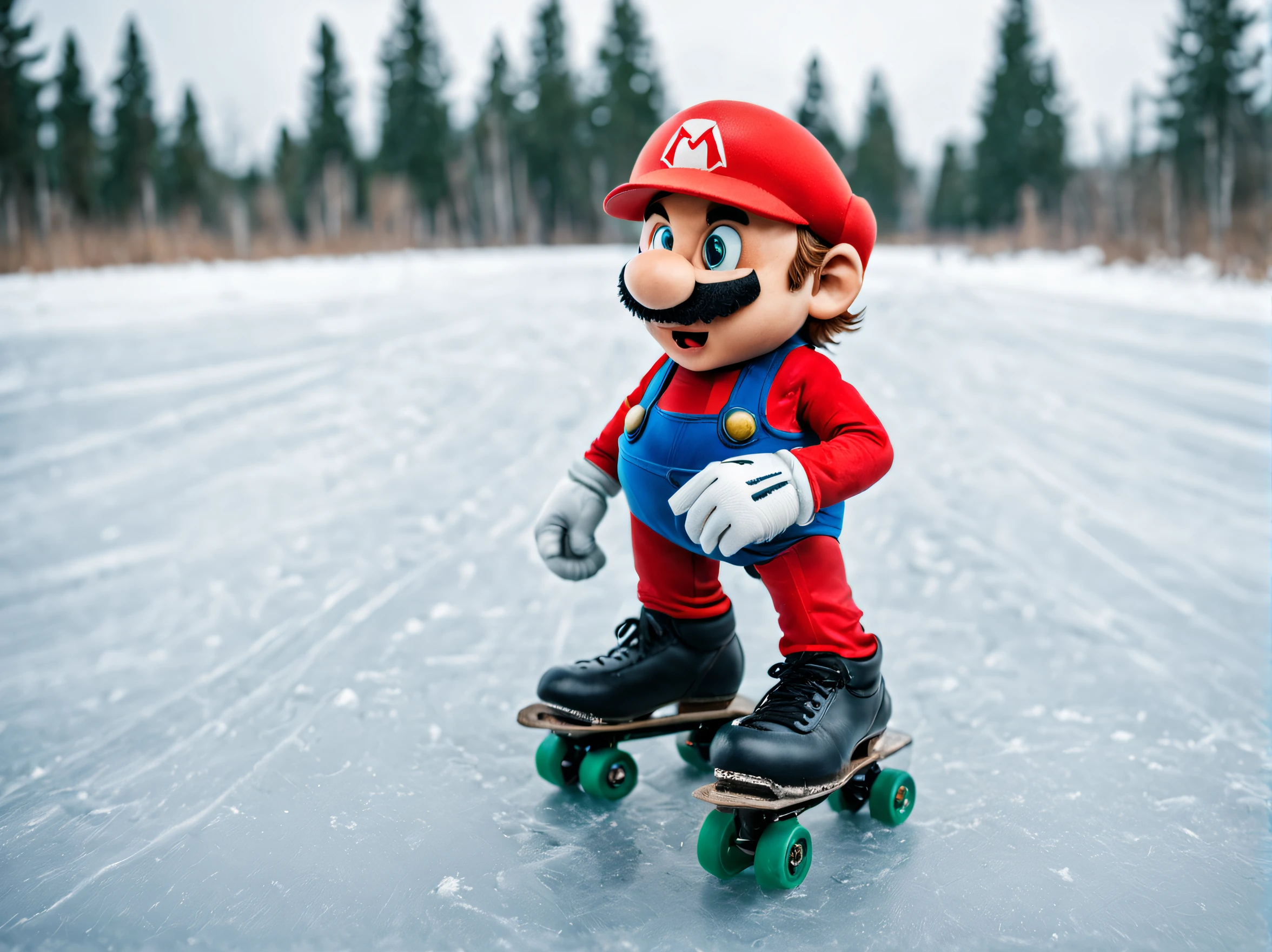 smb discovers a pair of skates that freeze any surface they skate on, creating icy paths  BREAK Deathrock, Tilt-Shift Focus. Brunchtime