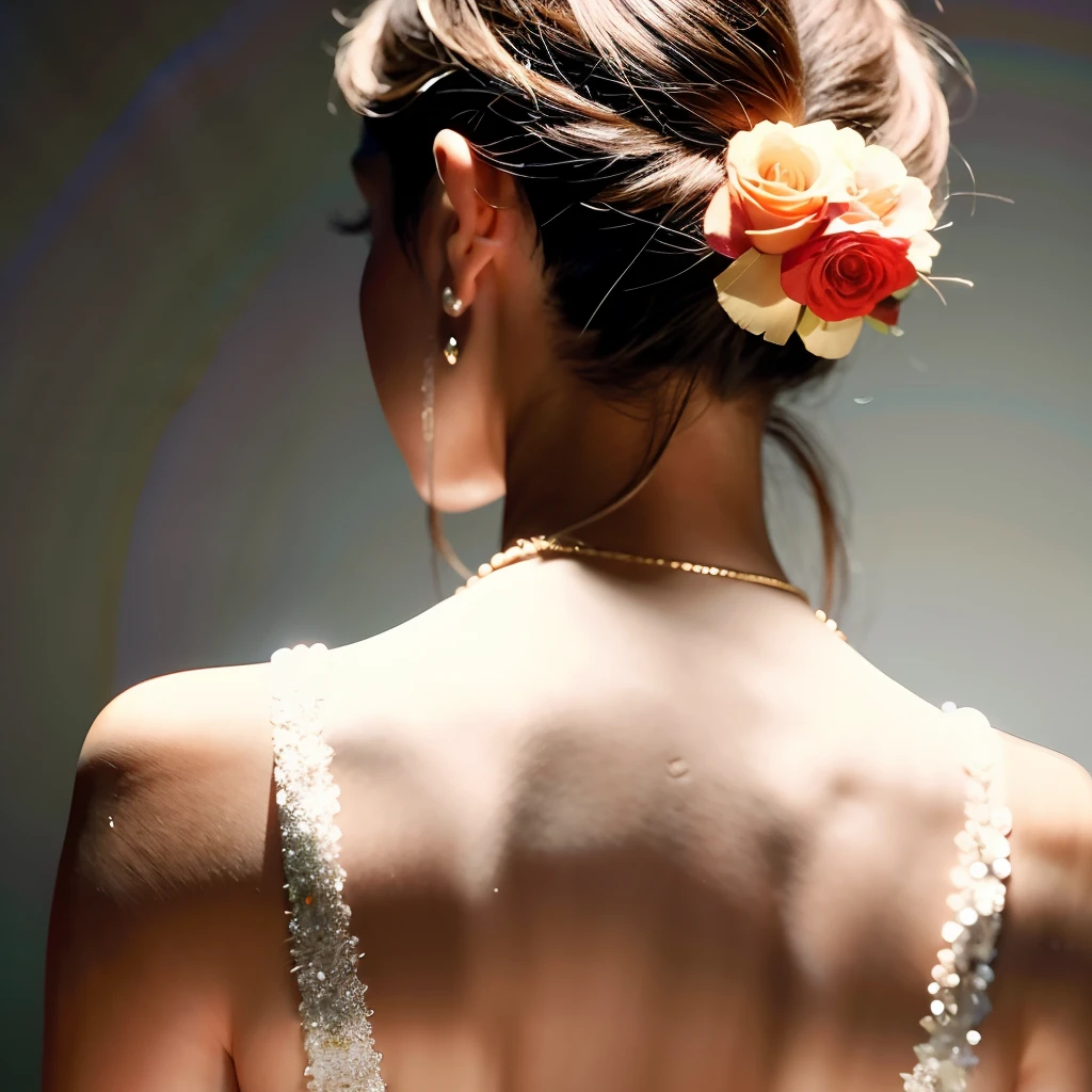 Best quality at best, The ultra-Highres, (Photorealistic:1.4),1girl,Back arm,Colorful and clear focus,gentle lighting,intriciate detail, le sserafim