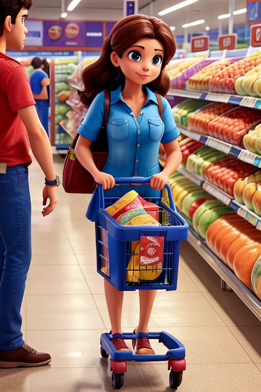 mulher fazendo compras no supermercado