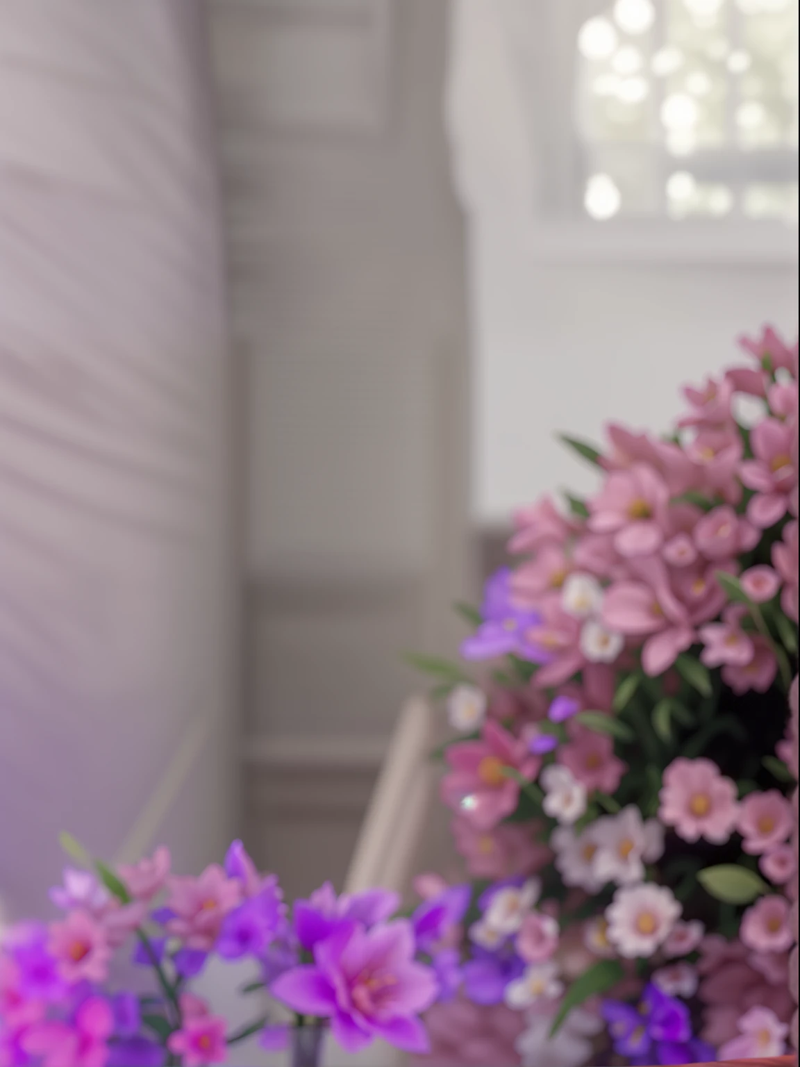 There is a woman in front of a table with flowers, Lorena Avarez, Marischa Becker, fernanda suarez, imagem de perfil, Alanis Guillen, Caroline Gariba, 1614572159, Directed by: Rhea Carmi, Ekaterina, Adriana DXIM, Valentina Embaralhamento