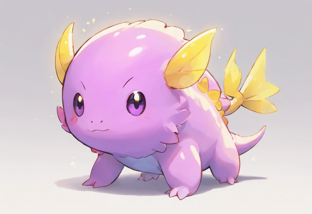 Teenage Bipedal Psychic Axolotl, Purple and Yellow,