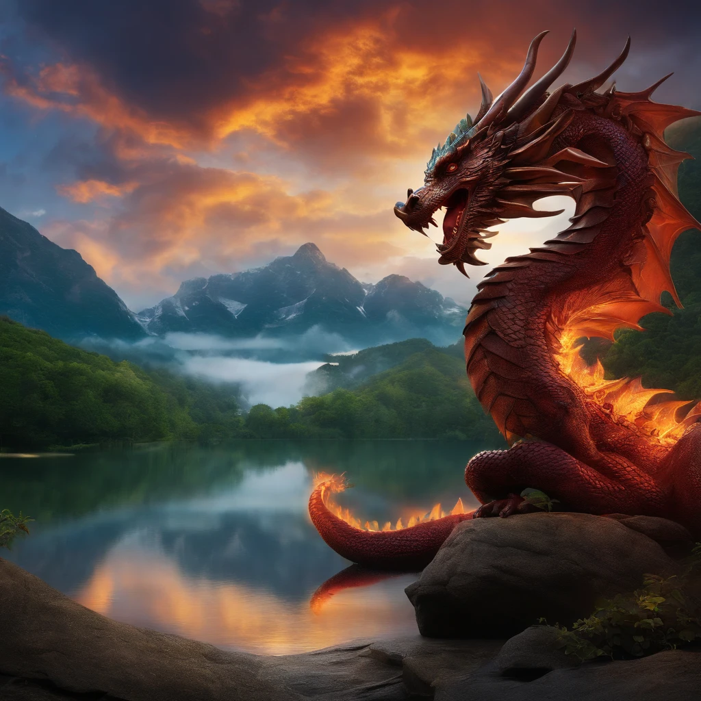 Bring the dragon's head and sky to life