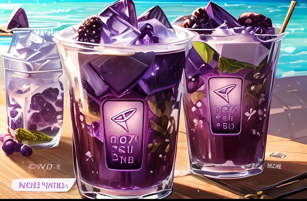 1cup, ((grape)), milk, fresh grape yakult, ((ice cube)), summer theme