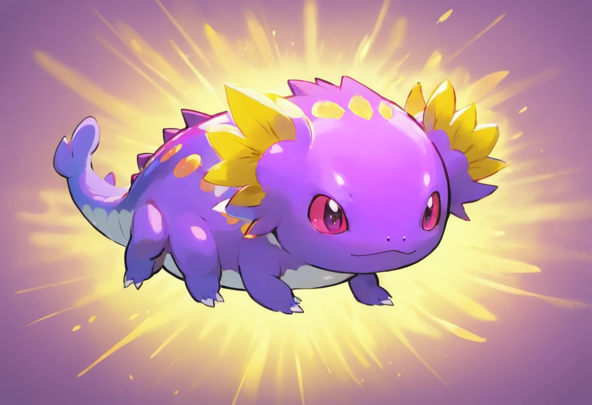 Legendary Psychic Axolotl, Purple and Yellow,