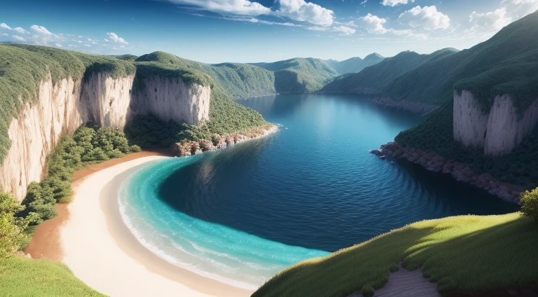 isometria,Modelo de mesa de areia,no outono,with blue sky and white clouds,Green Mountains and Green Water,terraces,colheita de para-choques,fundo branco,arte em papel,a 3D render,extremamente detalhado, (Zentangle:1.2), (geomerty:1.2),cinematic lighting effects,4k,master part,arte oficial