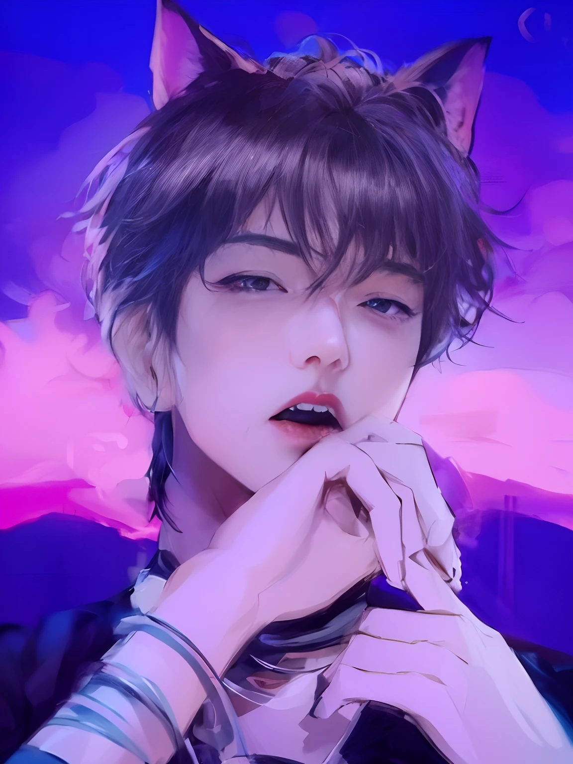 anime - style photo of a woman with a cat ear and a cat nose, inspired by Yanjun Cheng, artwork in the style of guweiz, high quality fanart, digital anime illustration, anime boy, kuvshinov ilya, digital anime art, ilya kuvshinov. 4 k, trending on artstration, detailed digital anime art, guweiz,8k semi realistic anime version, highly defined,semi realistic,3d anime style