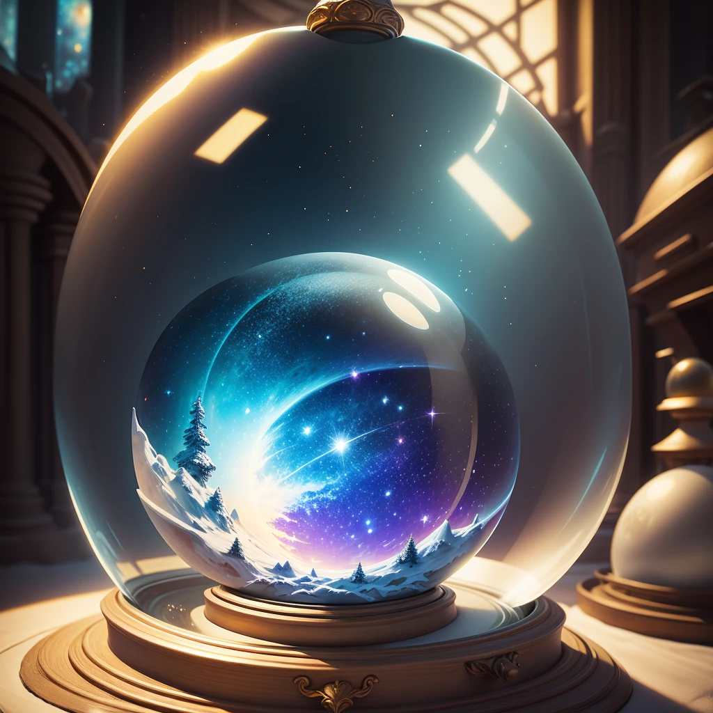 place the galaxy inside a snow globe and in the fentre of that globe places a libre