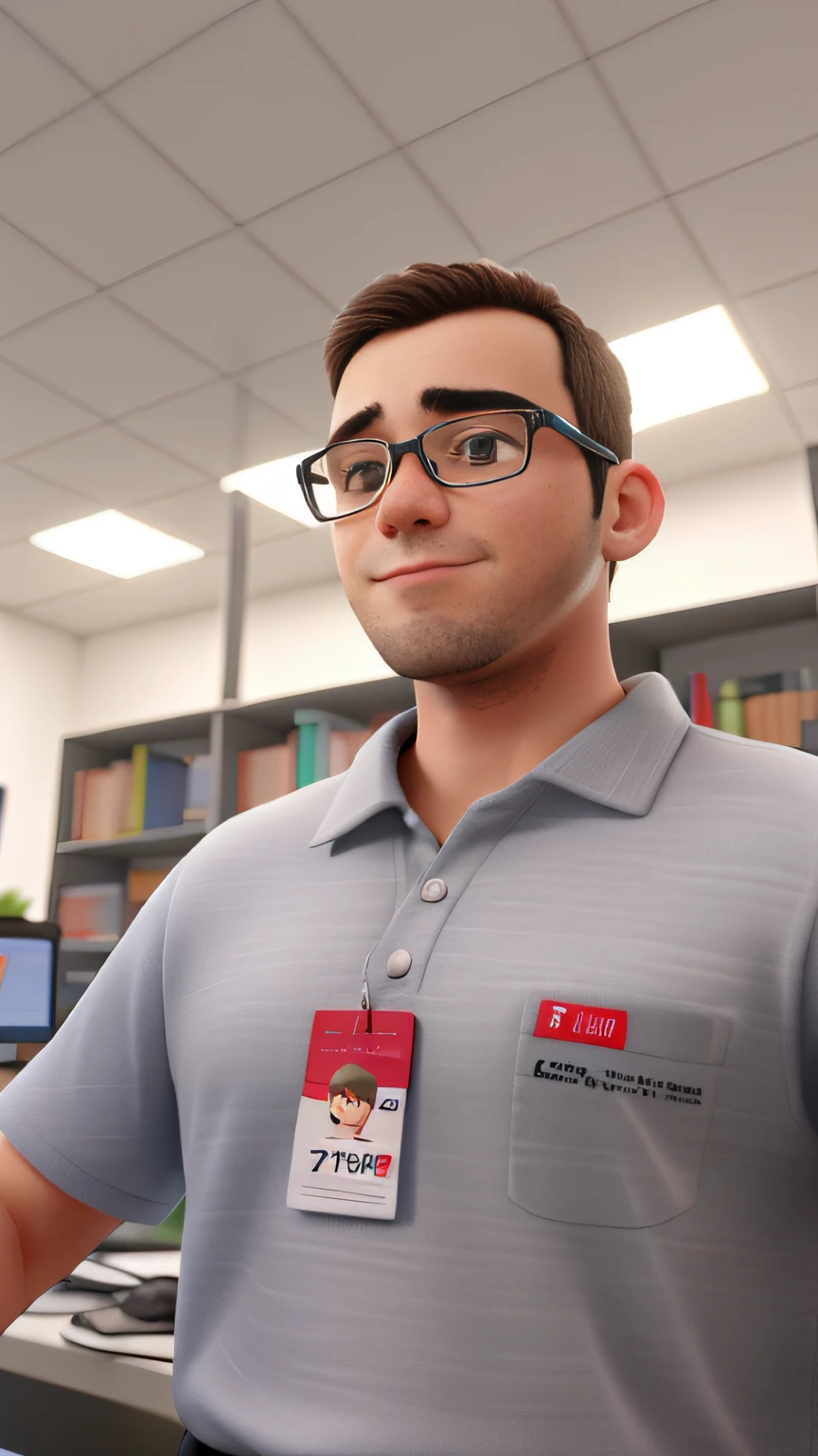 Um jovem de 25 anos, no trabalho, concentrado em sua tarefa